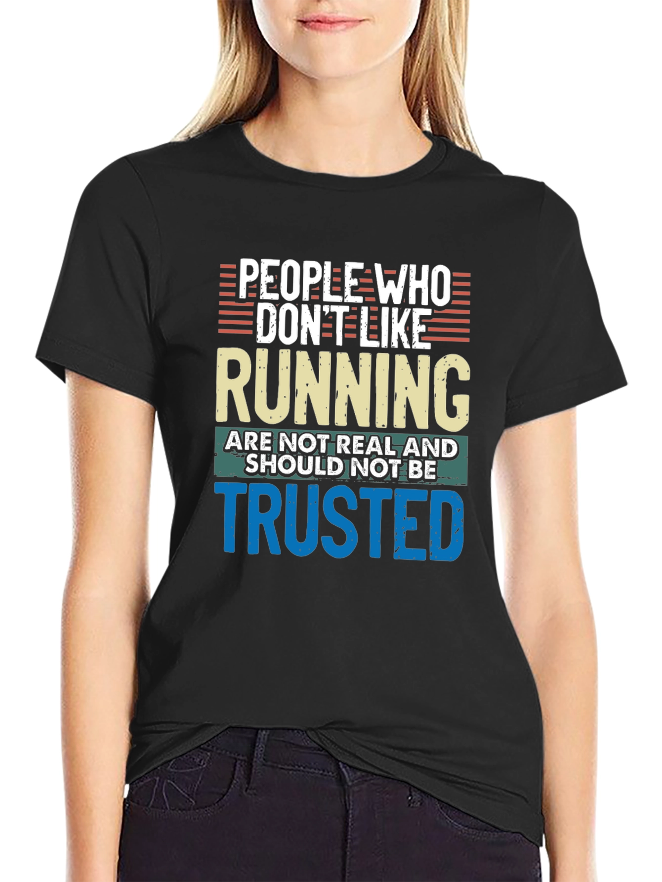 Black Funny Running T-Shirt - People Who Don't Like Running view 2