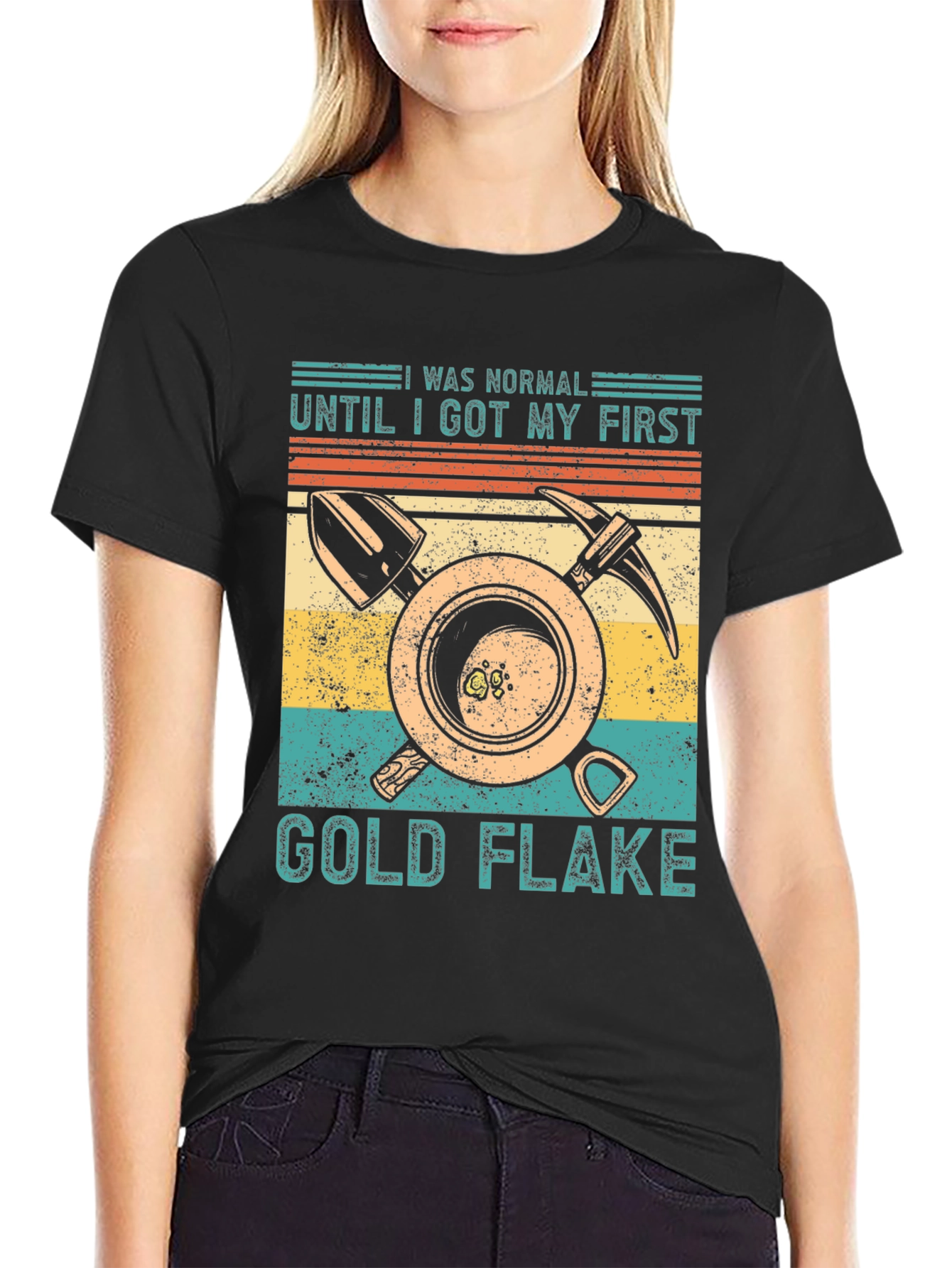 Black Gold Flake Prospecting T-Shirt view 2