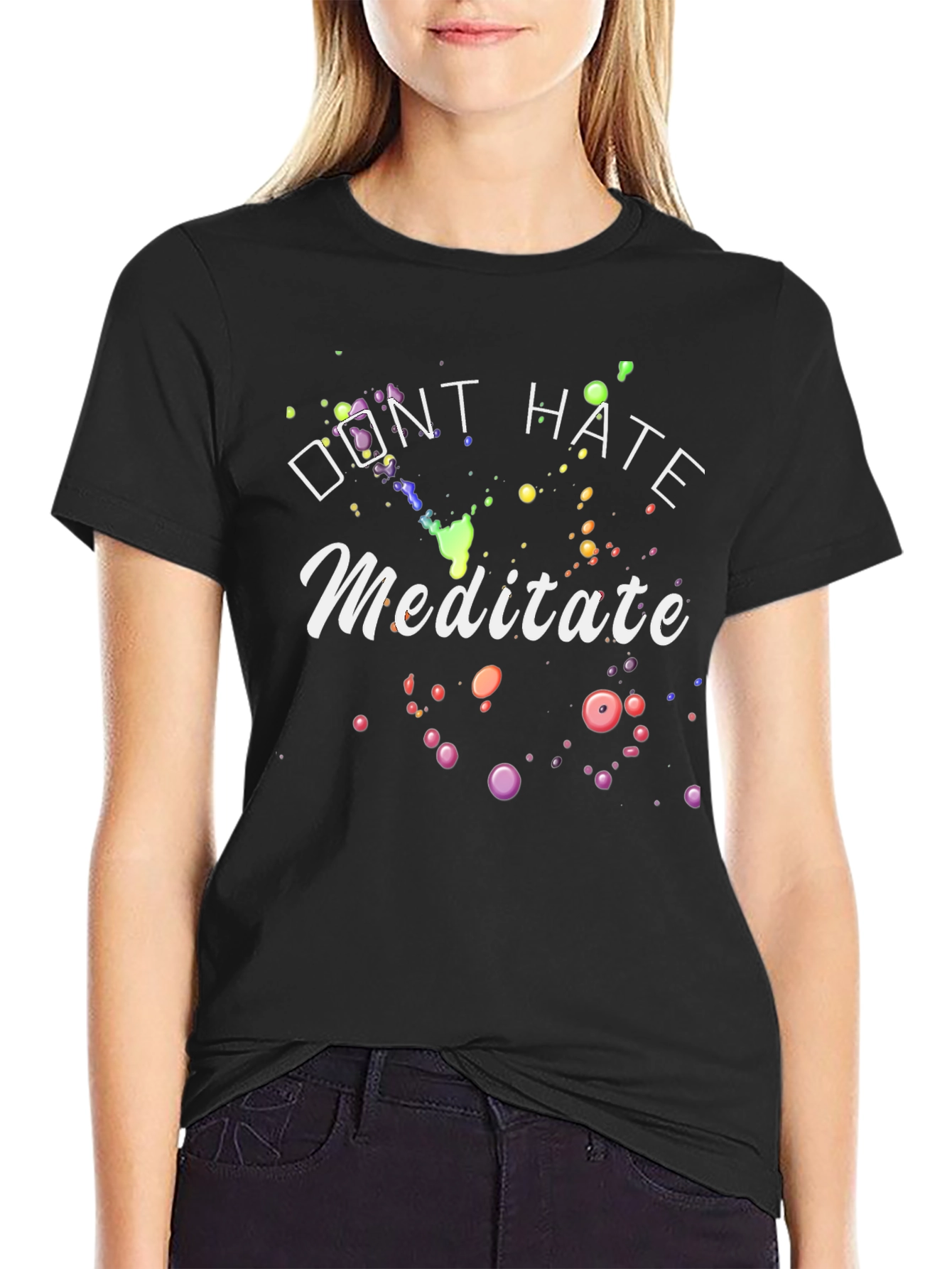 Black Don't Hate Meditate Graphic Tee view 2