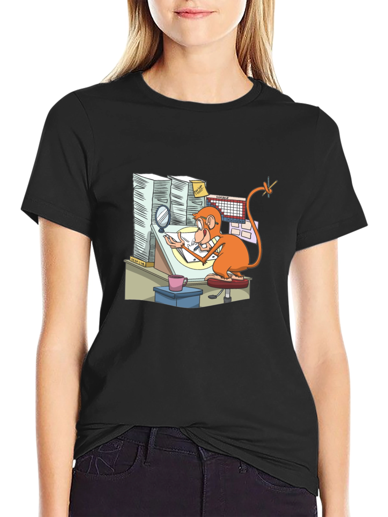 Cartoon Monkey T-Shirt - Creative Office Design - 2