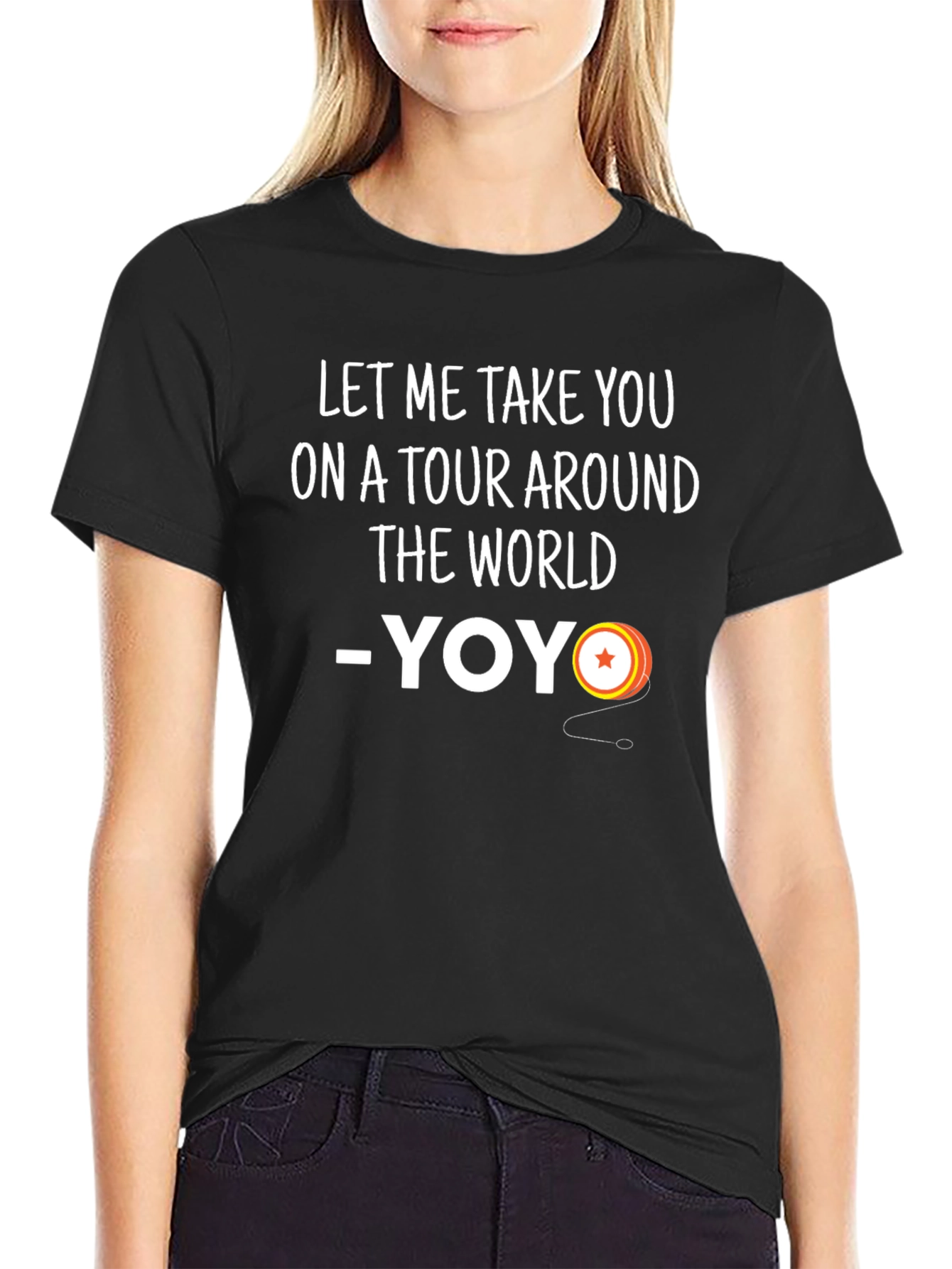 Black Yoyo Tour Around the World Graphic Tee view 2