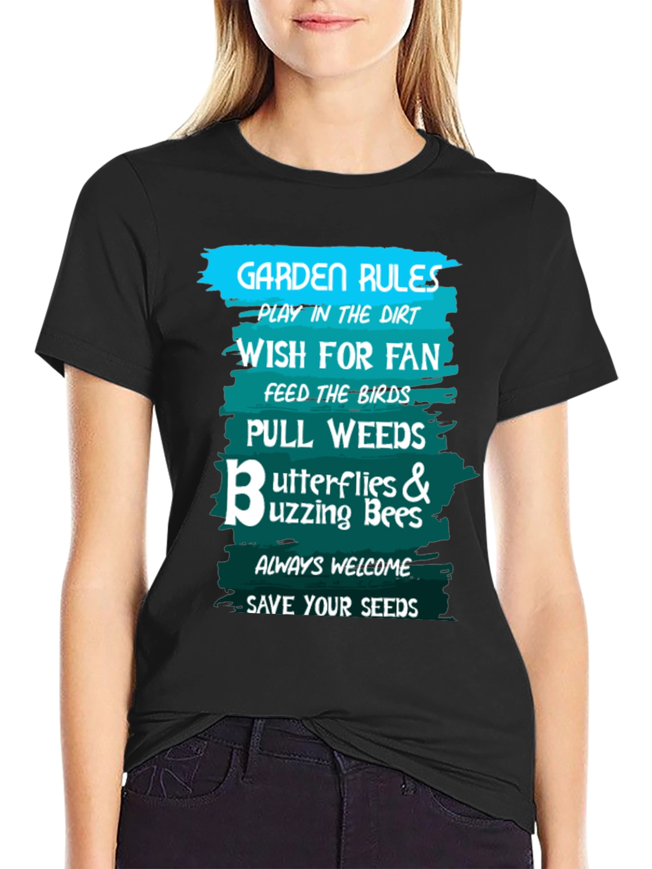 Black Garden Rules Graphic Tee view 2