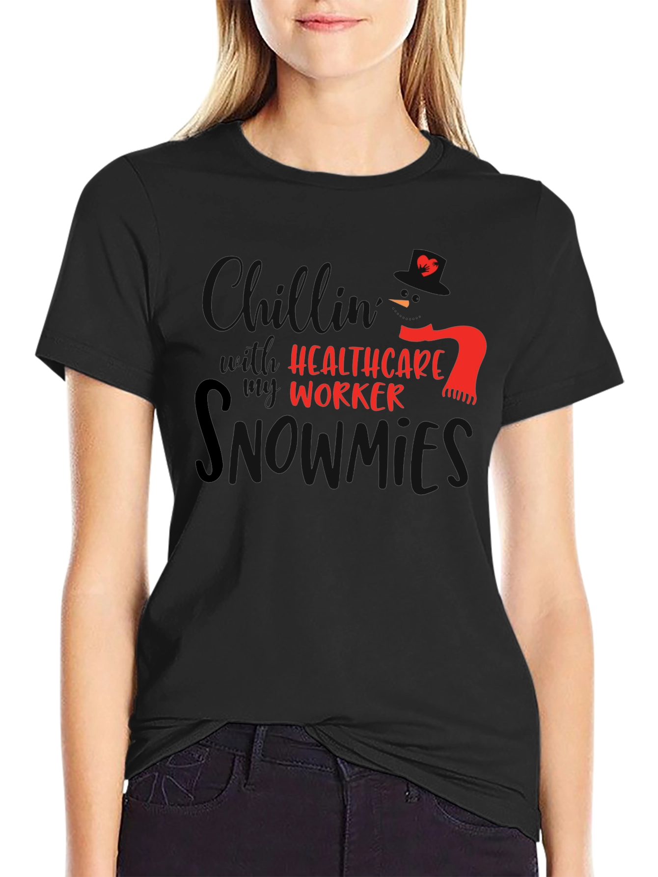 Healthcare Worker Snowman T-Shirt - 2