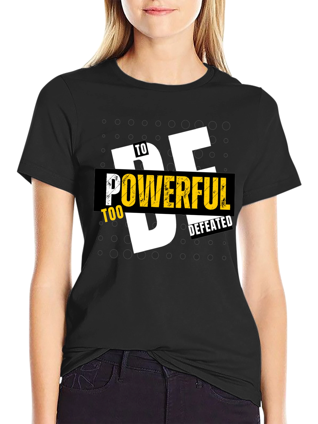 Black Be Powerful T-Shirt - Black Graphic Tee for Men view 2