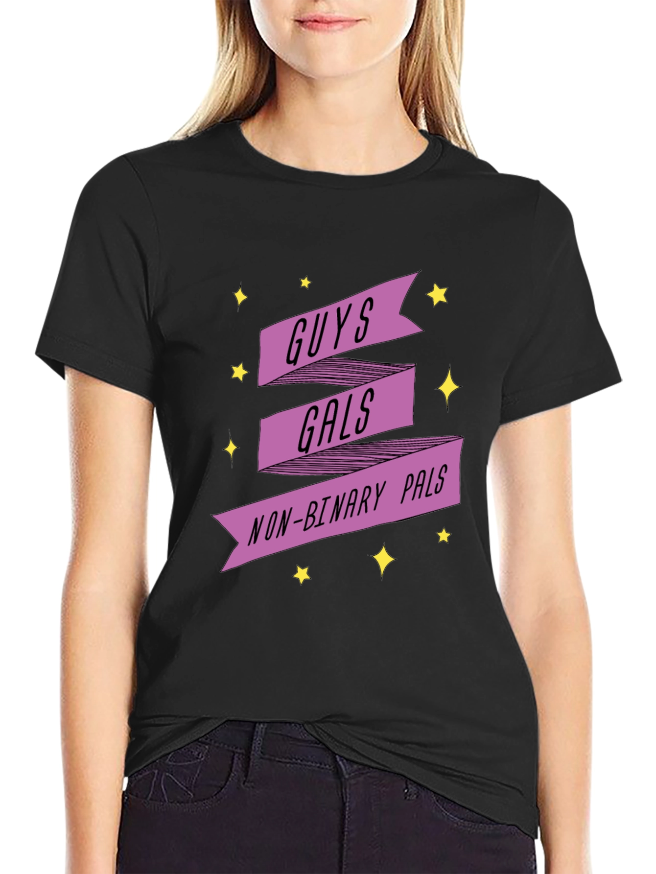 Black Guys Gals Non-Binary Pals Graphic Tee view 2