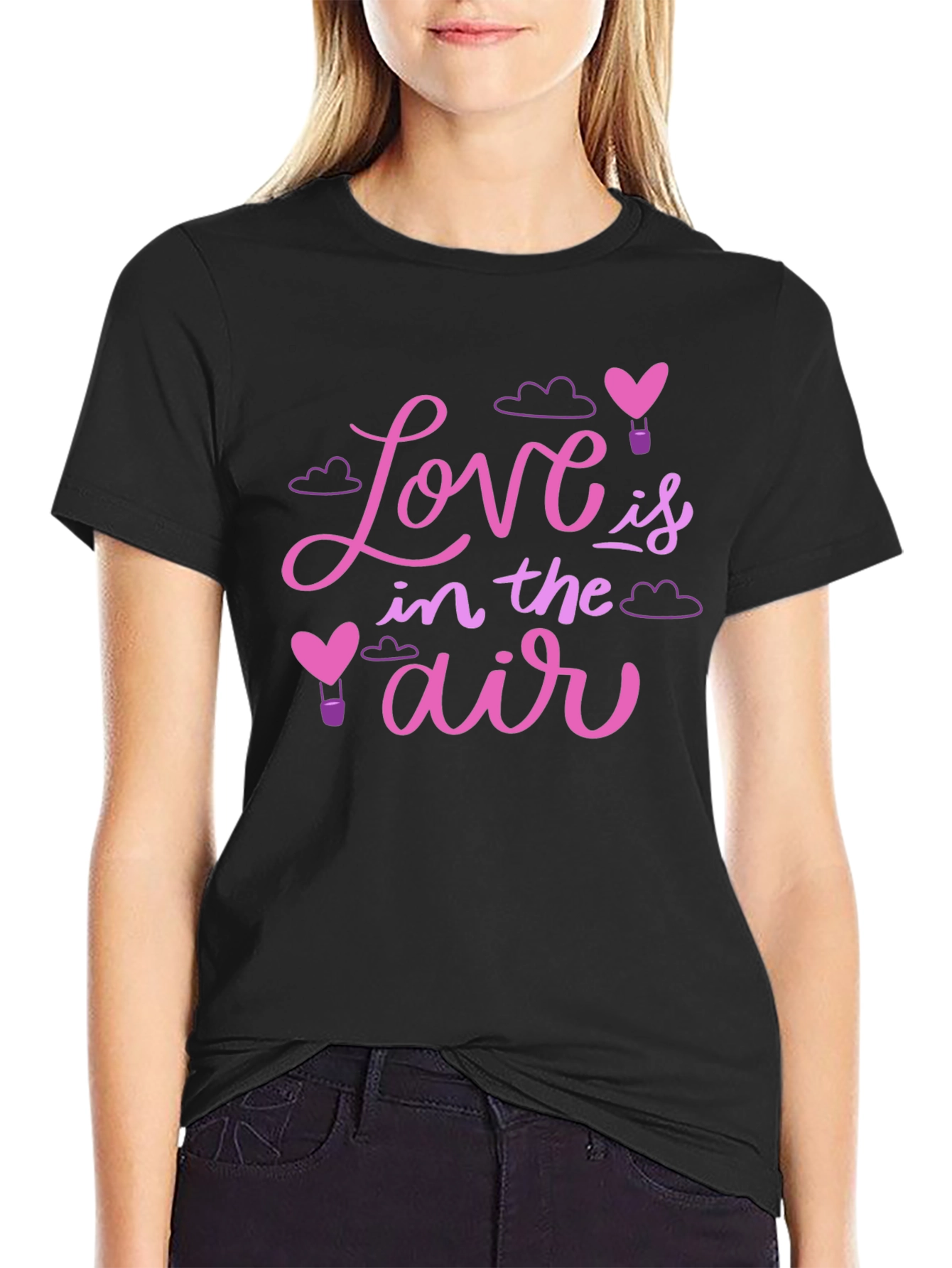 Black Love is in the Air Graphic T-Shirt - Valentine's Day Gift view 2