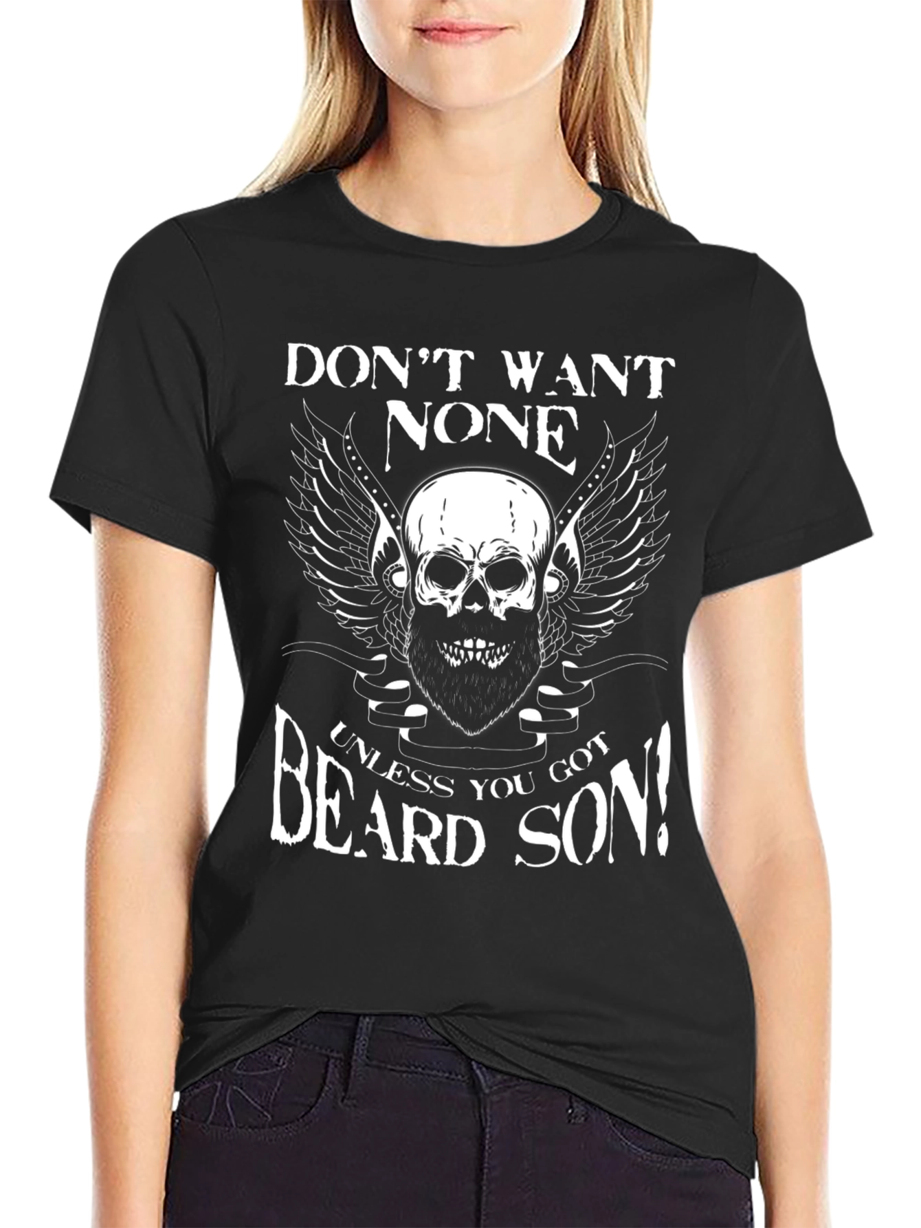 Black Beard Skull Graphic Tee - Don't Want None view 2