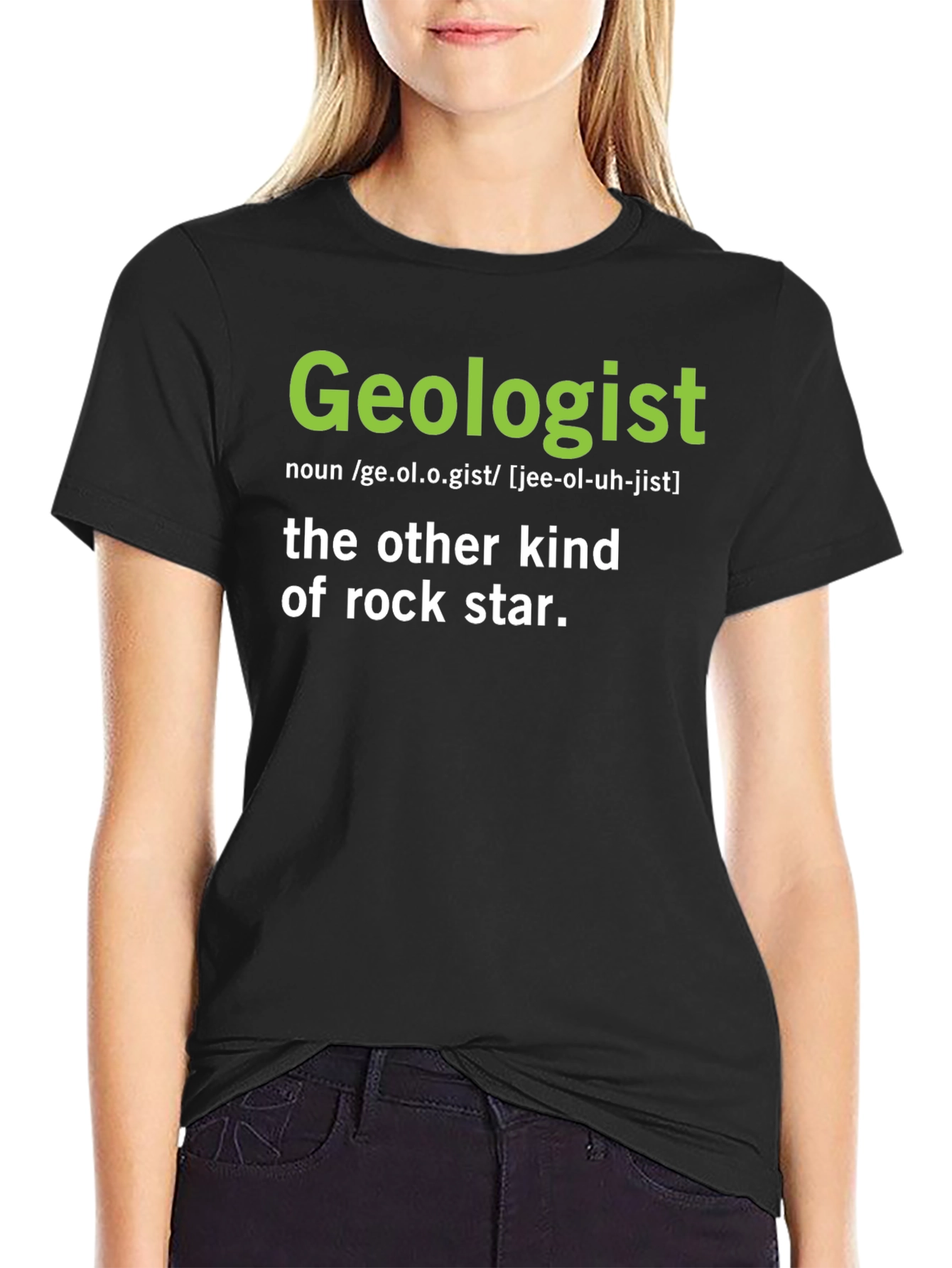 Black Geologist Definition T-Shirt - Funny Rock Star Tee view 2