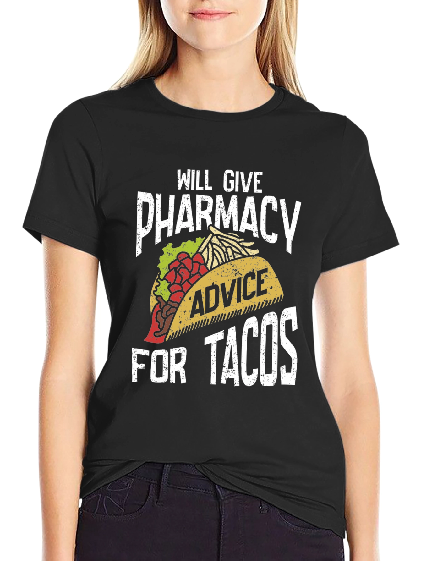 Black Pharmacy Advice for Tacos T-Shirt view 2