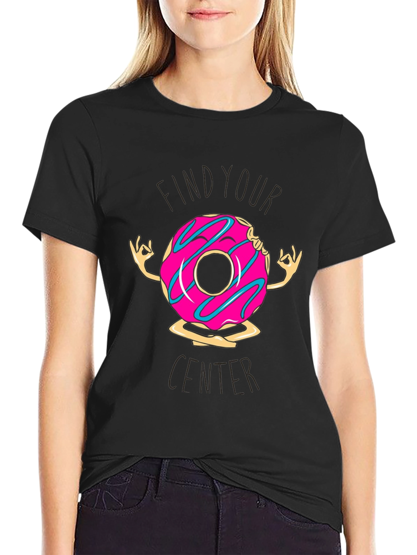 Black Zen Donut T-Shirt: Find Your Center in Comfort! view 2