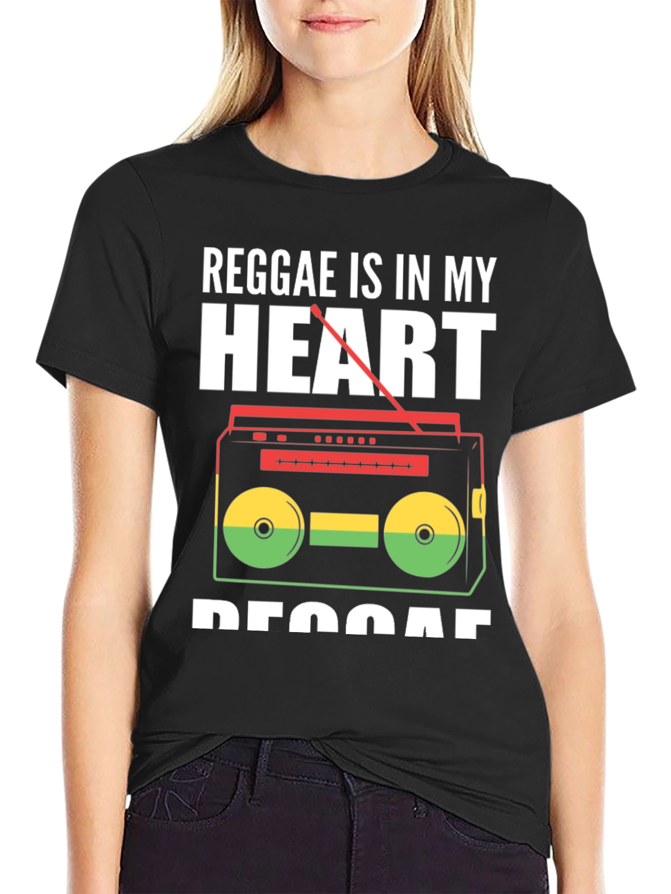 Black Reggae Is In My Heart Music T-Shirt view 2