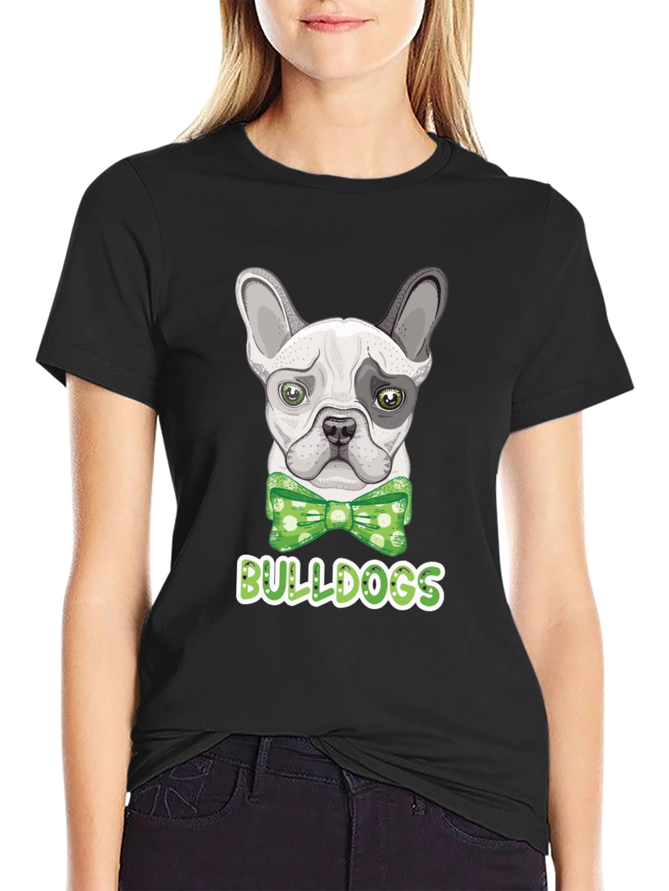 Black Bulldog Bowtie T-Shirt view 2