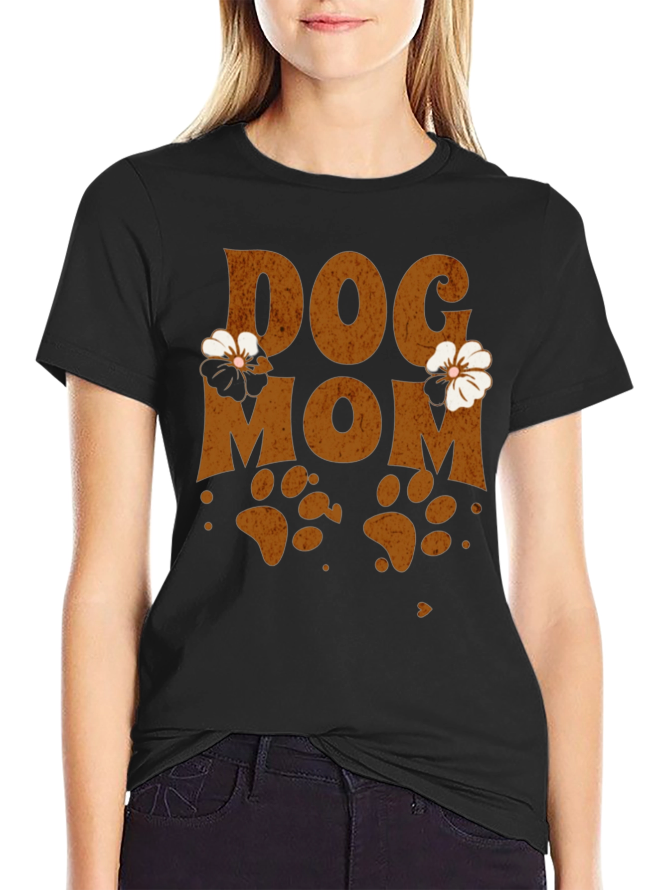 Black Dog Mom Floral Graphic Tee view 2