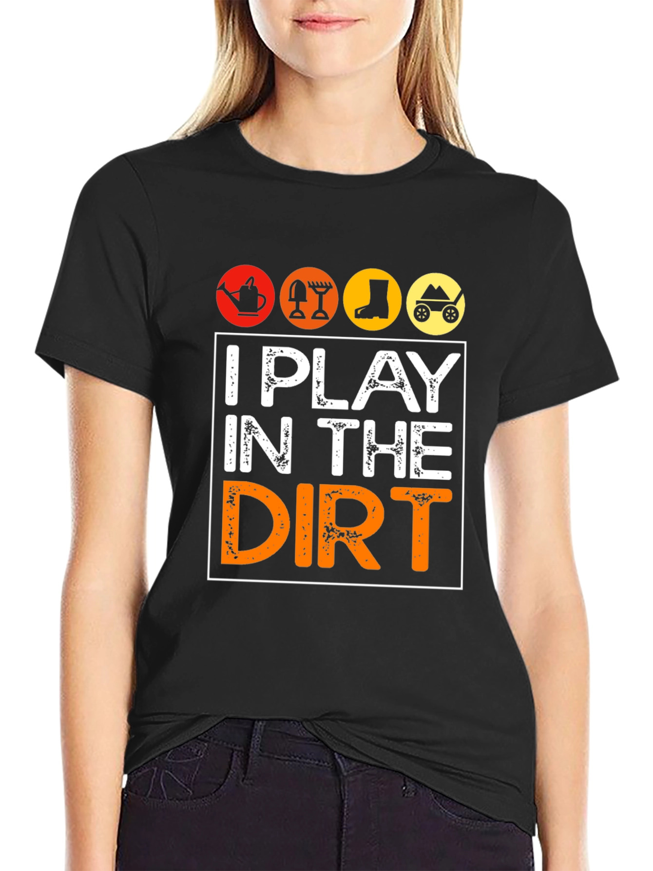 Black I Play in the Dirt Gardening Graphic Tee view 2