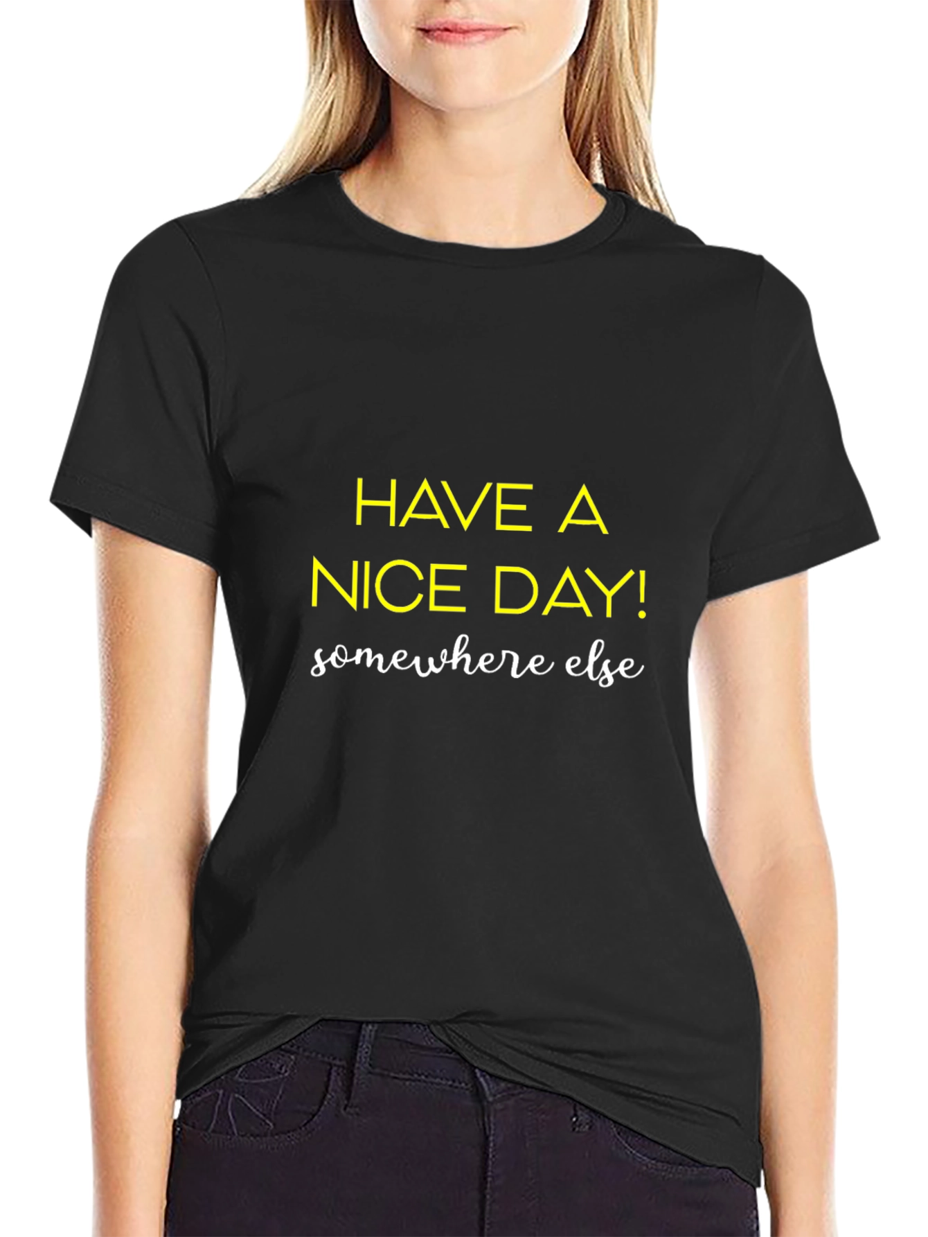 Black Have a Nice Day Graphic T-Shirt view 2