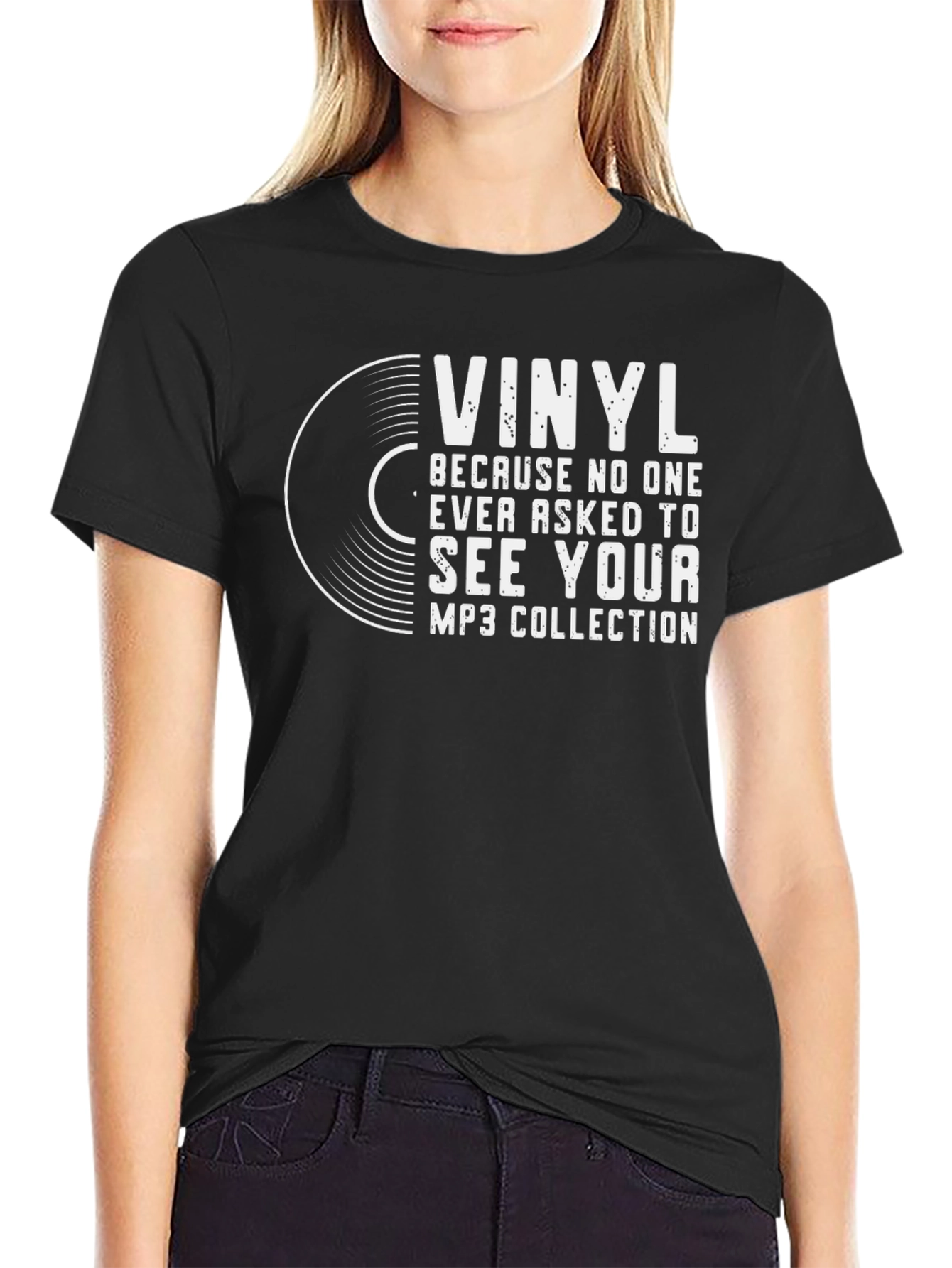 Black Vinyl MP3 Collection Graphic Tee view 2