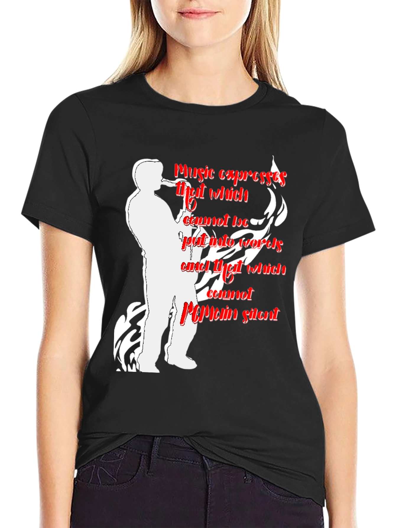 Black Music Expresses T-Shirt - Saxophone Player view 2