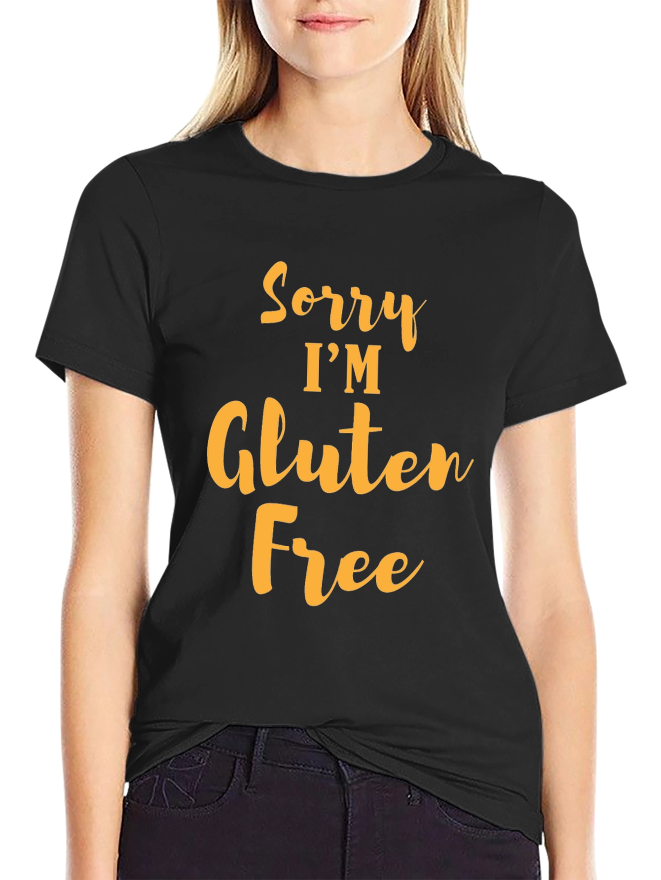 Black Sorry I'm Gluten Free Black T-Shirt view 2