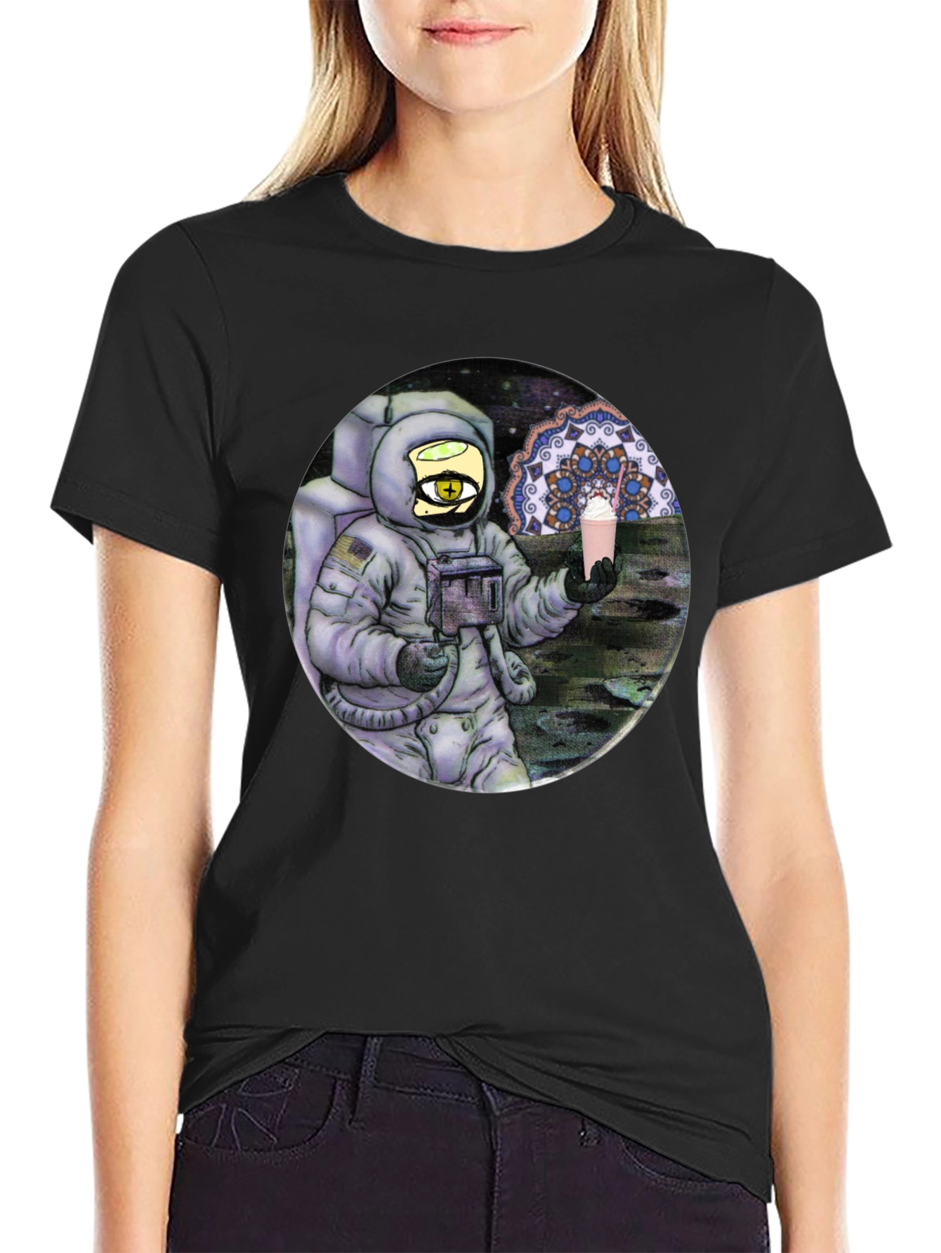 Black Astronaut Shake T-Shirt - Cosmic Comfort view 2