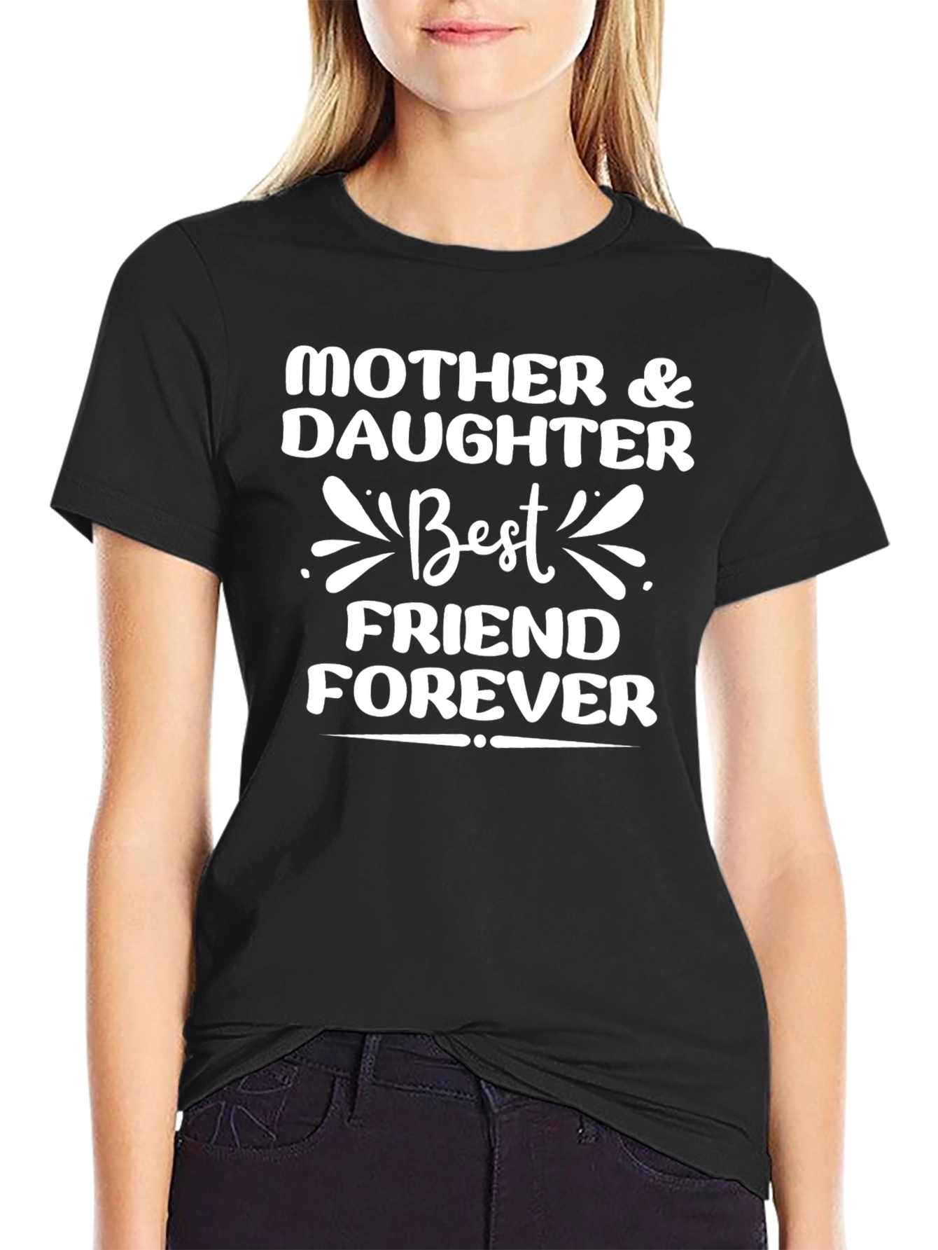 Black Mother & Daughter Best Friend Forever Black T-Shirt view 2