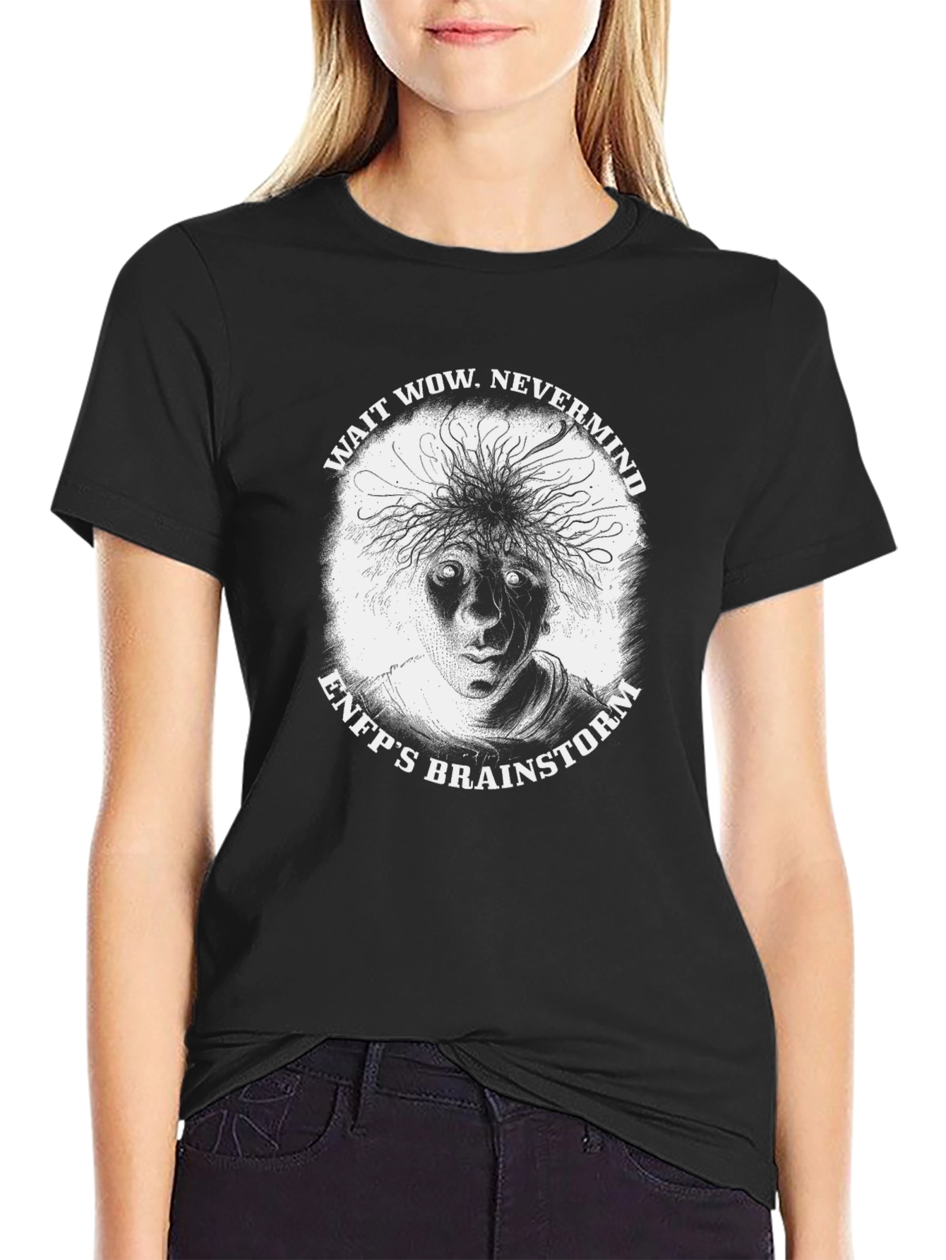 Black ENFP's Brainstorm T-Shirt - Wait Wow Nevermind view 2