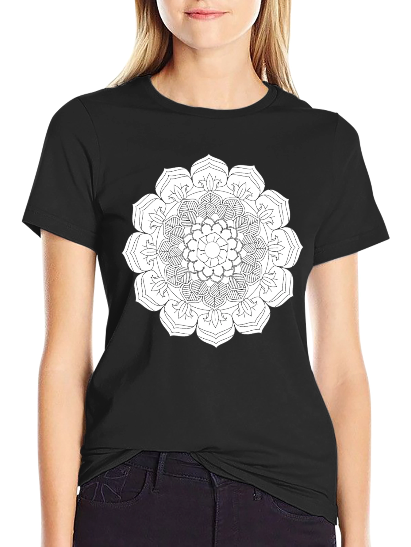 Black Mandala Graphic Tee - Stylish Comfort view 2