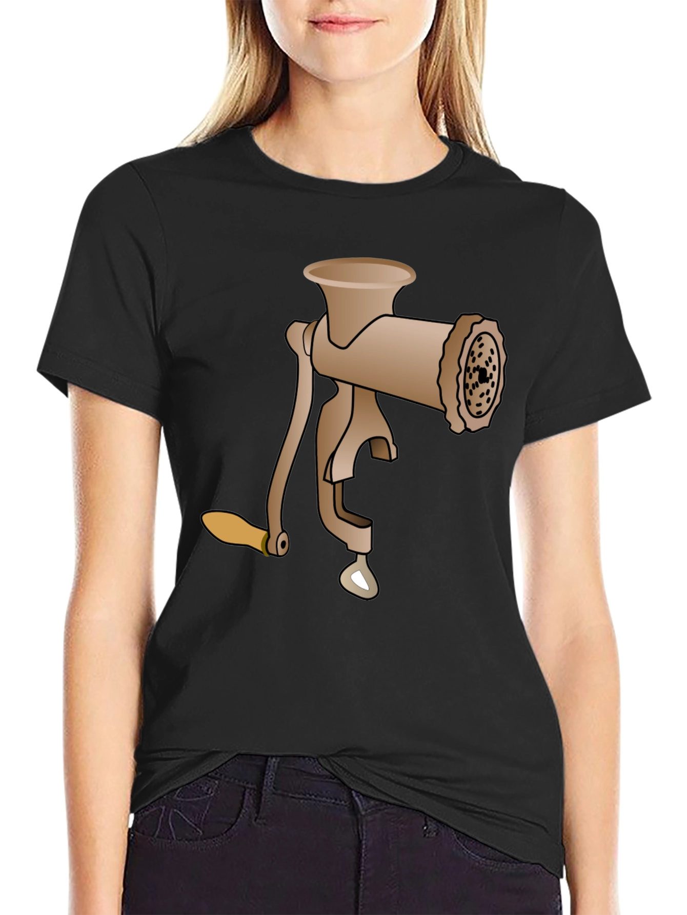 Black Meat Grinder Tee - Novelty Graphic T-Shirt view 2