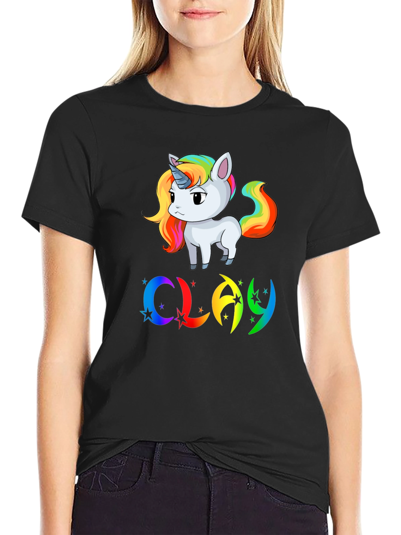 Rainbow Unicorn CLAY Graphic T-Shirt - 2