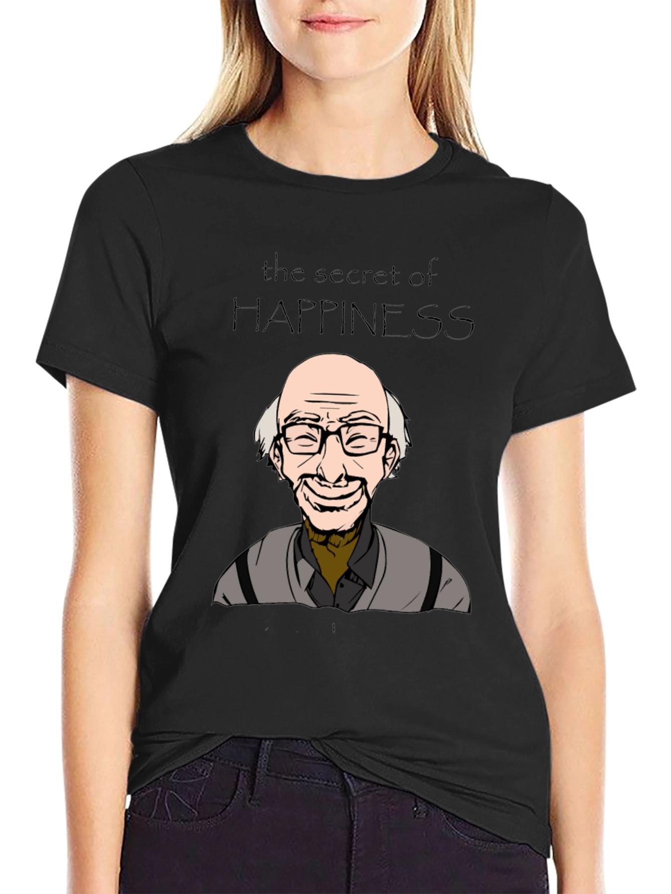 Black Secret of Happiness T-Shirt - Uncle Iroh Style view 2