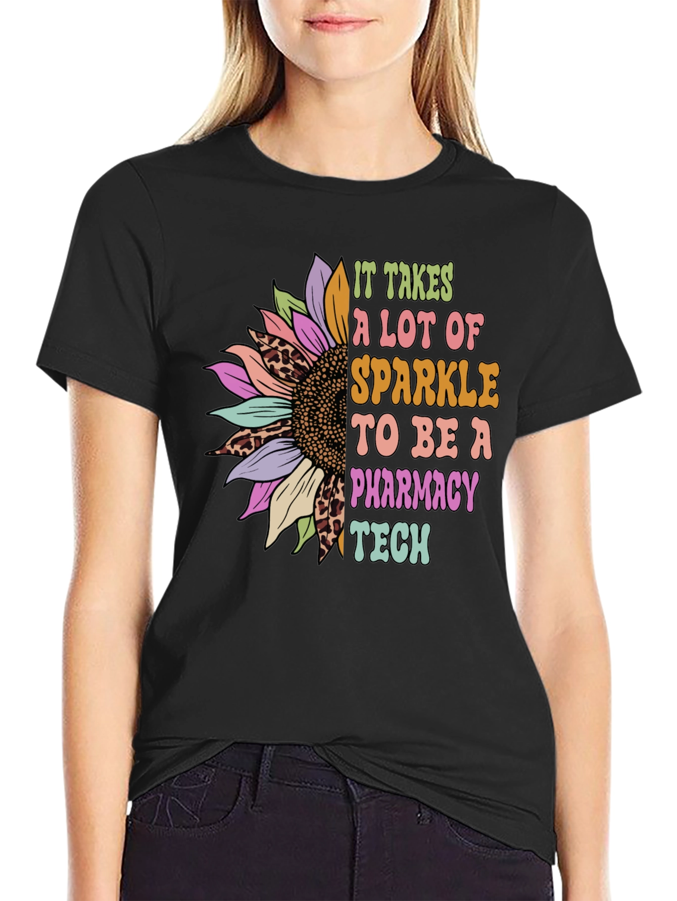 Pharmacy Tech Sunflower Graphic T-Shirt - 2