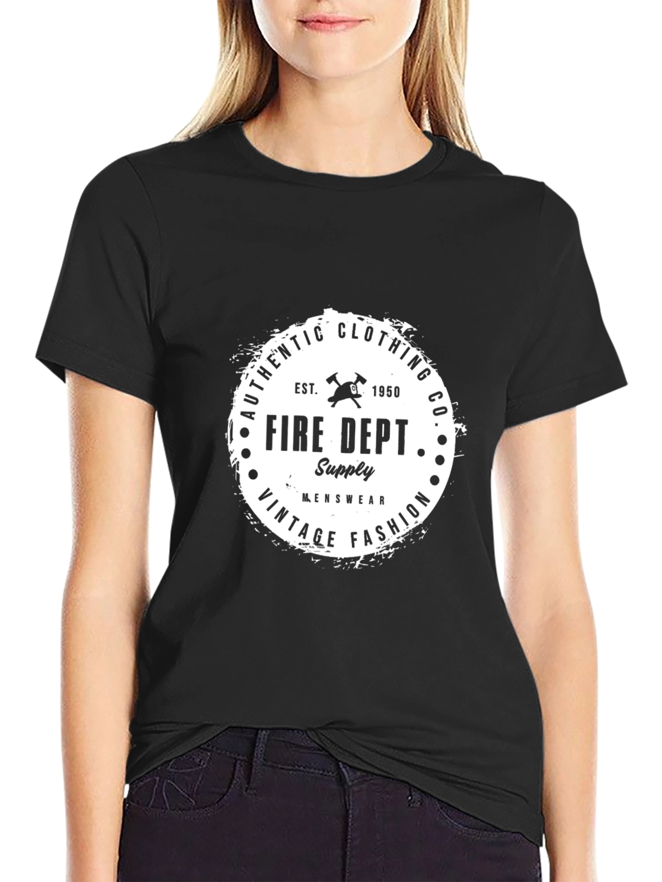 Black Fire Dept. Vintage Black T-Shirt view 2