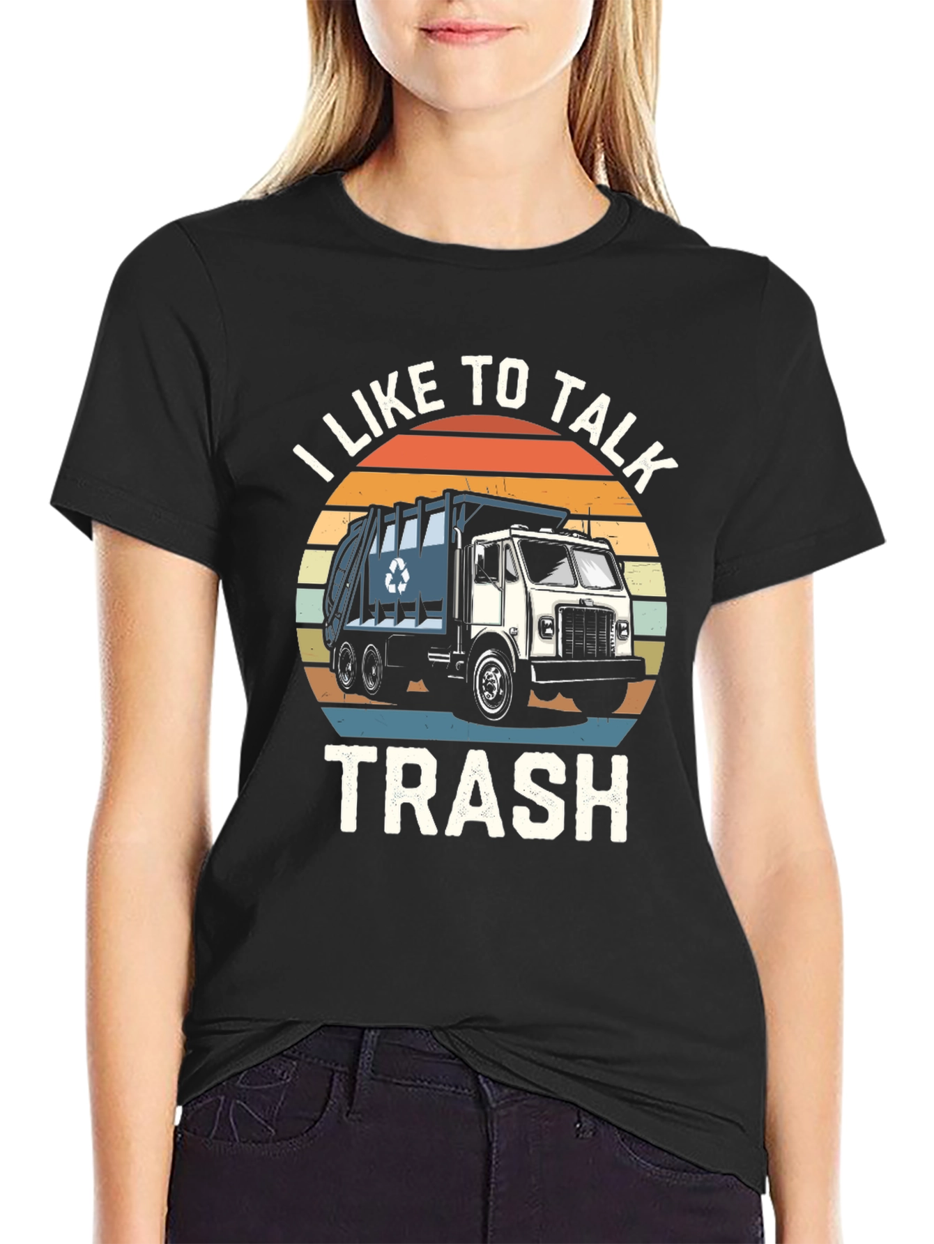 Black I Like to Talk Trash Graphic T-Shirt view 2
