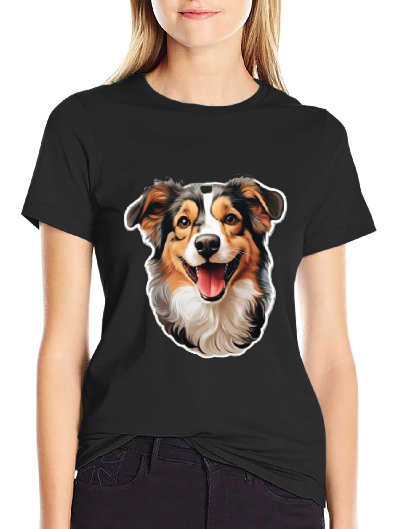 Black Dog Lover T-Shirt - Cute Dog Graphic Tee view 2