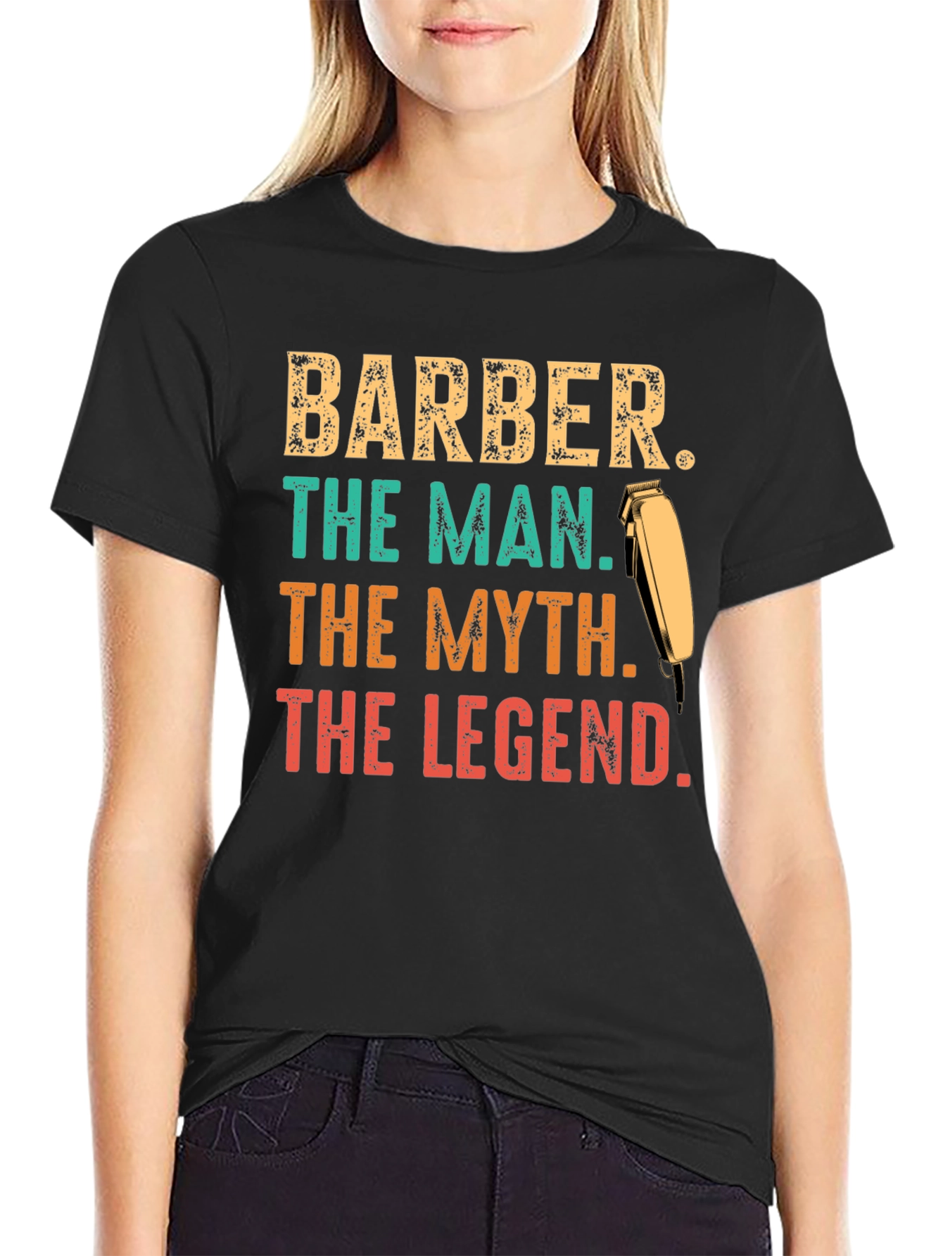 Black Barber The Man The Myth The Legend T-Shirt view 2