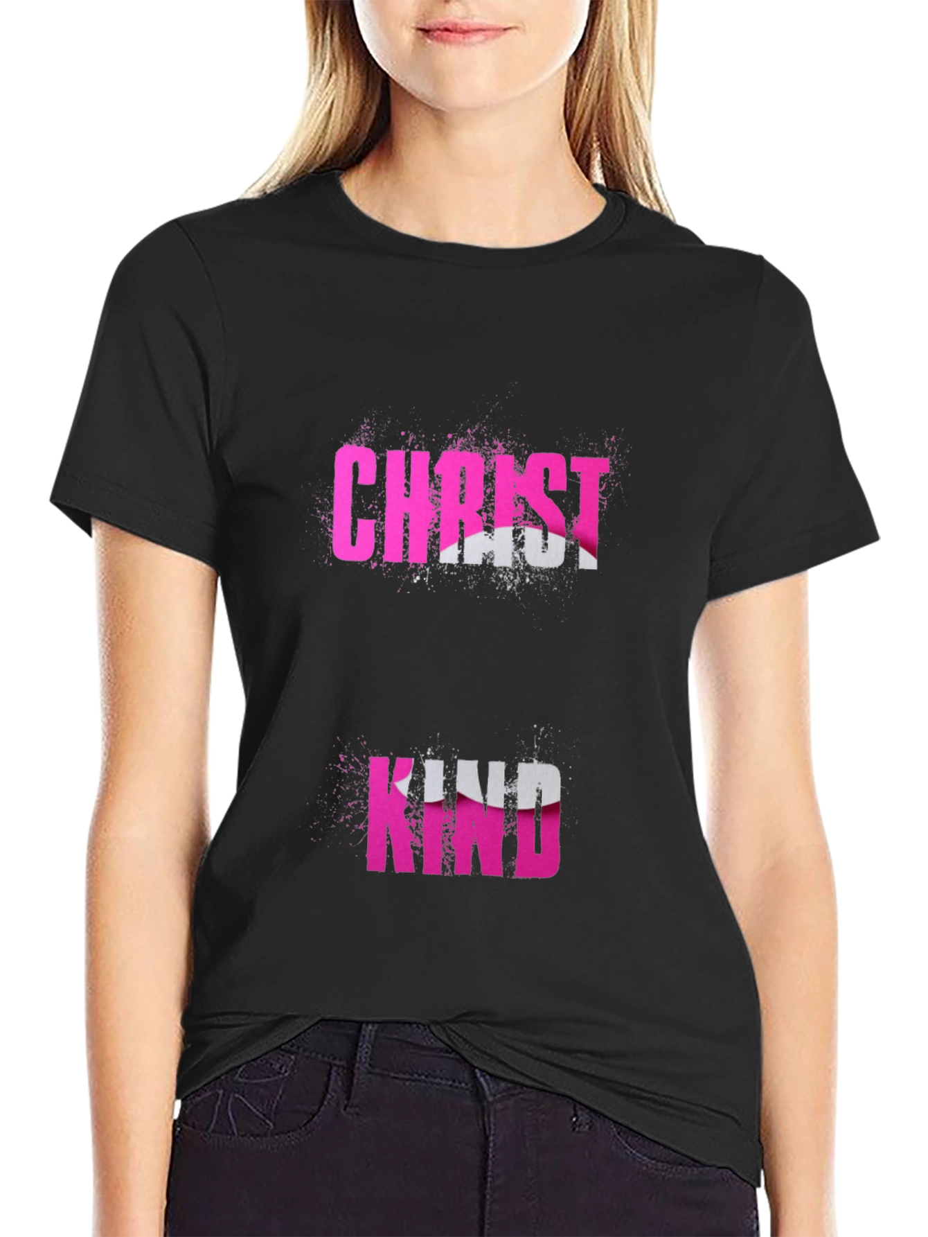 Black Christ Kind Graphic T-Shirt - Black view 2