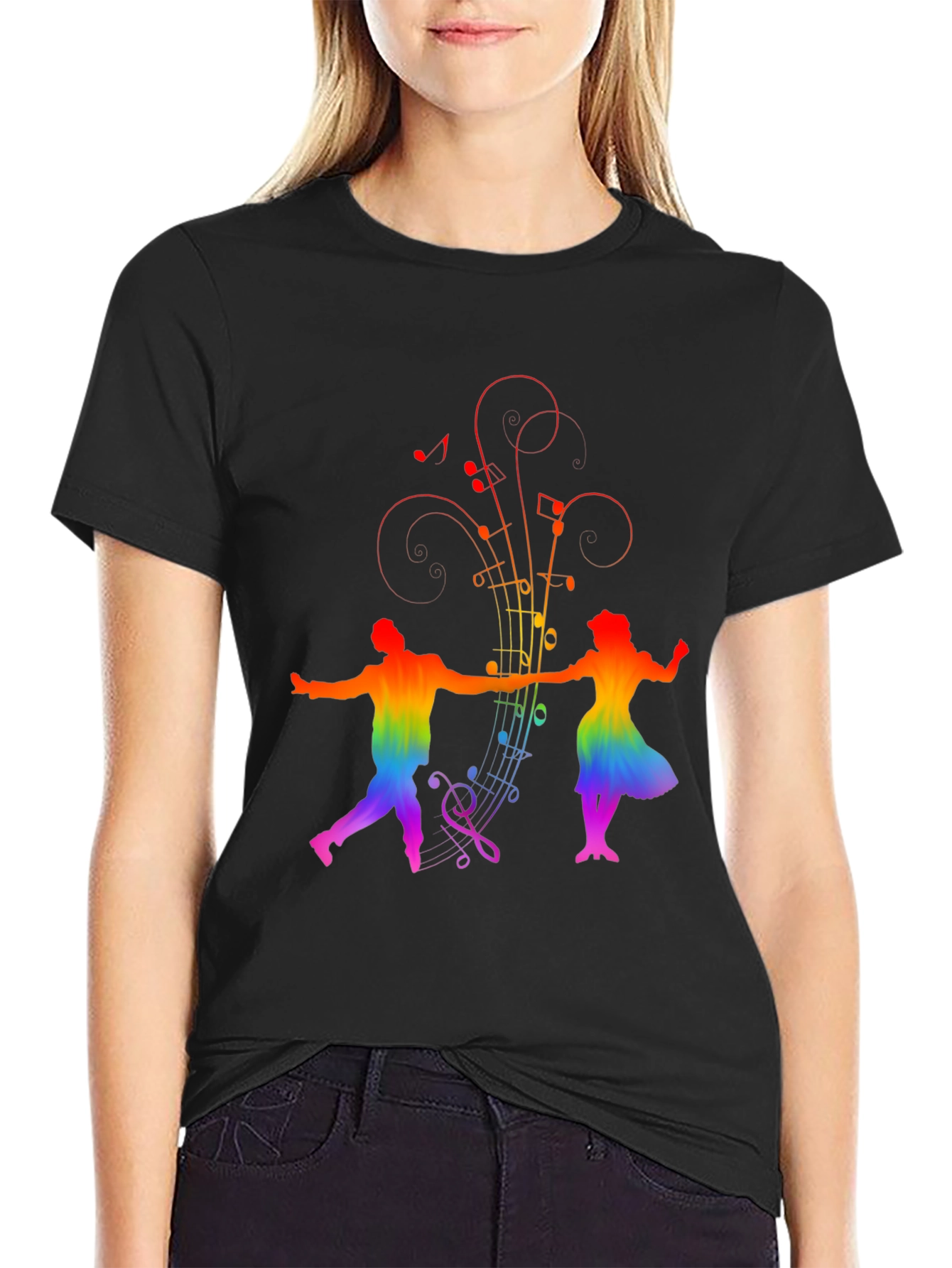 Black Rainbow Music Dancer Black Tee view 2