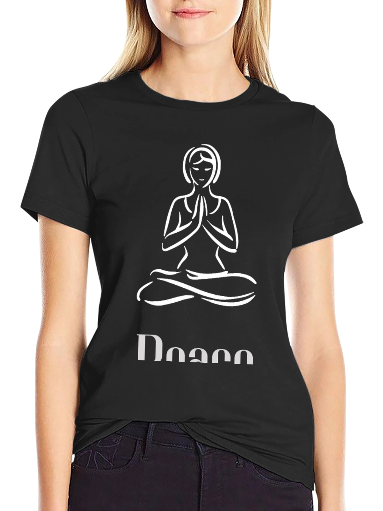 Black Yoga Pose T-Shirt - Meditate in Style view 2