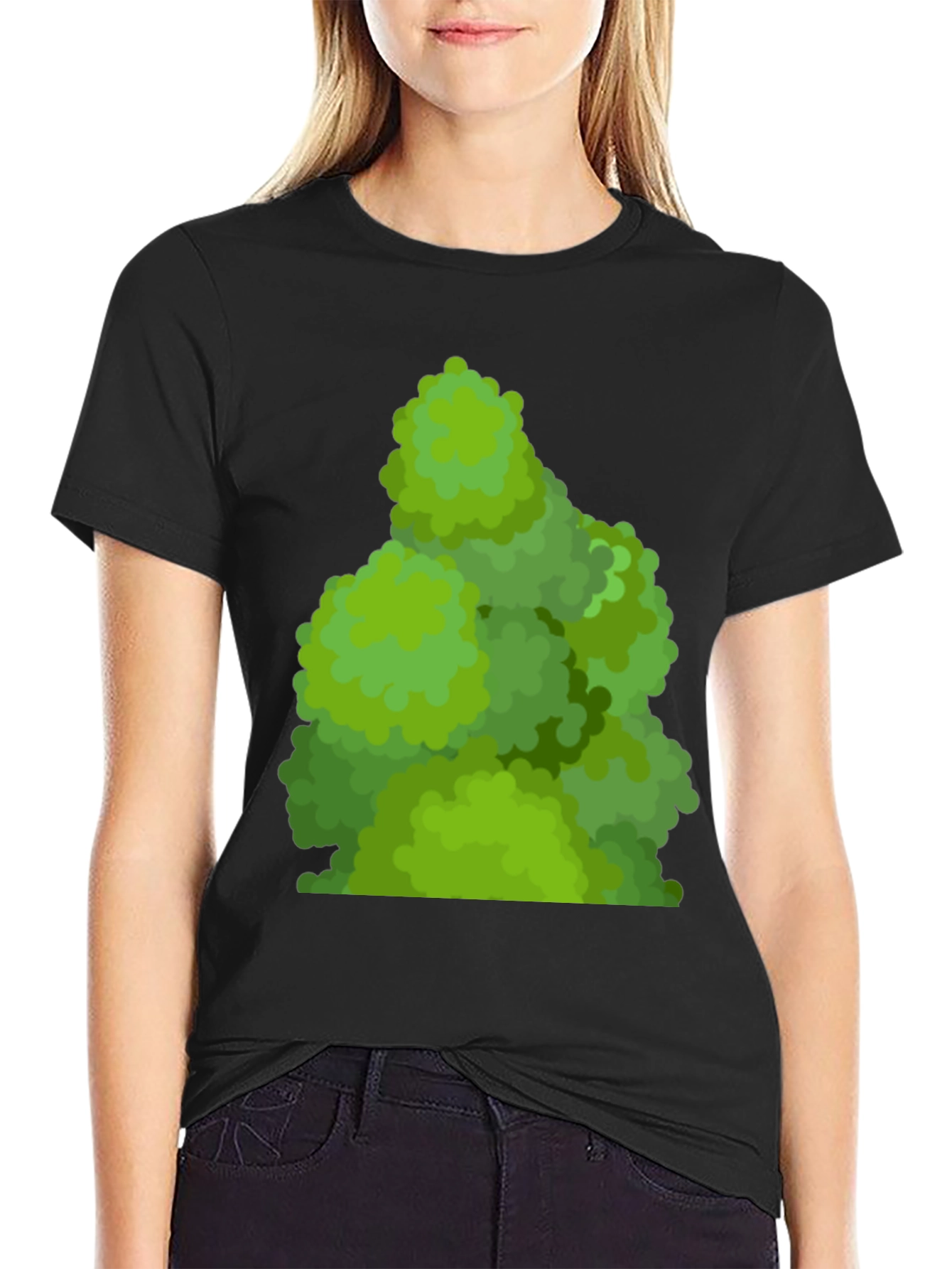 Black Green Bush Tee - Nature Inspired Graphic T-Shirt view 2