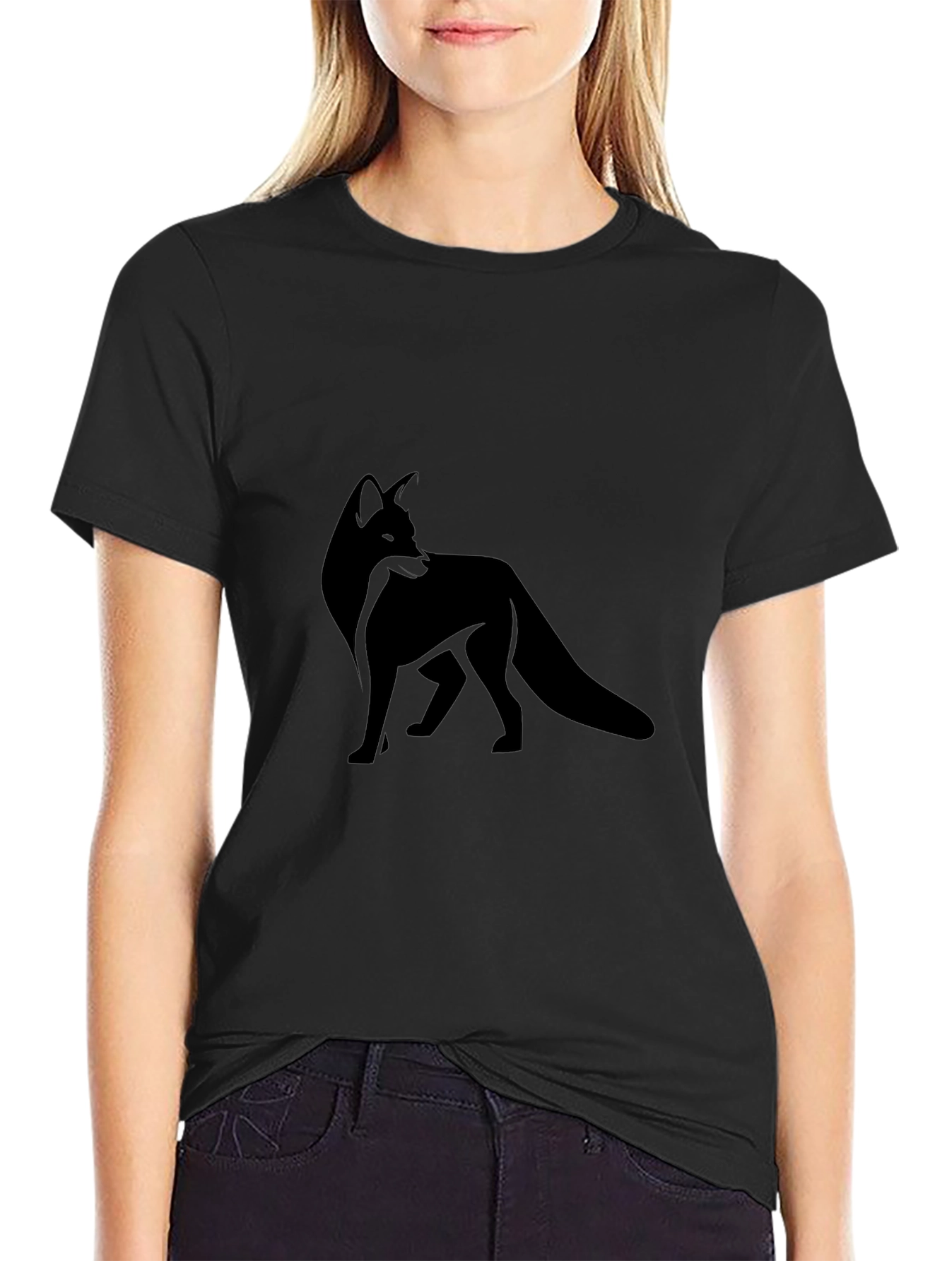 Black Black Fox Graphic Tee - Modern Style view 2