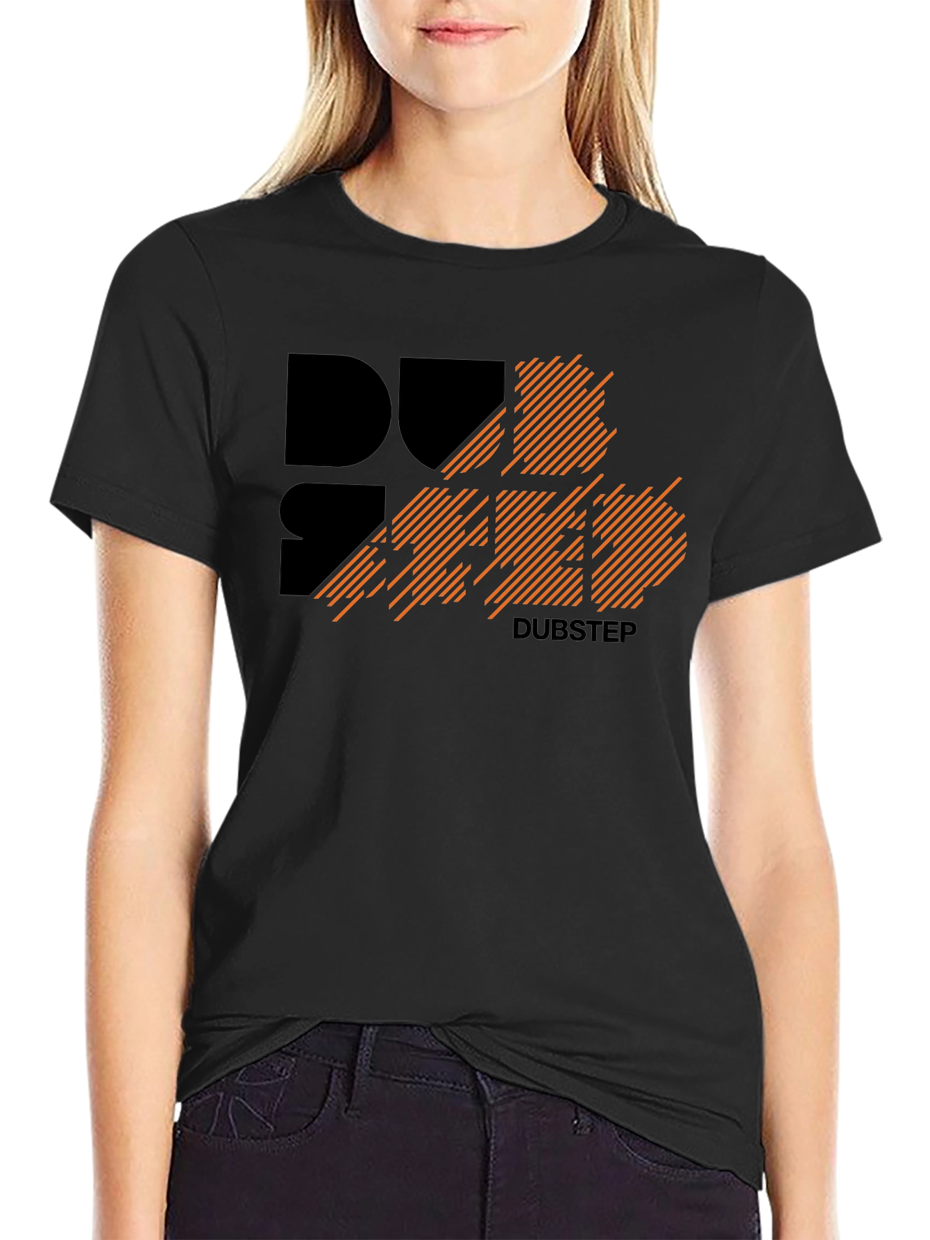 Black Dubstep Graphic T-Shirt - Modern DJ Music Tee view 2