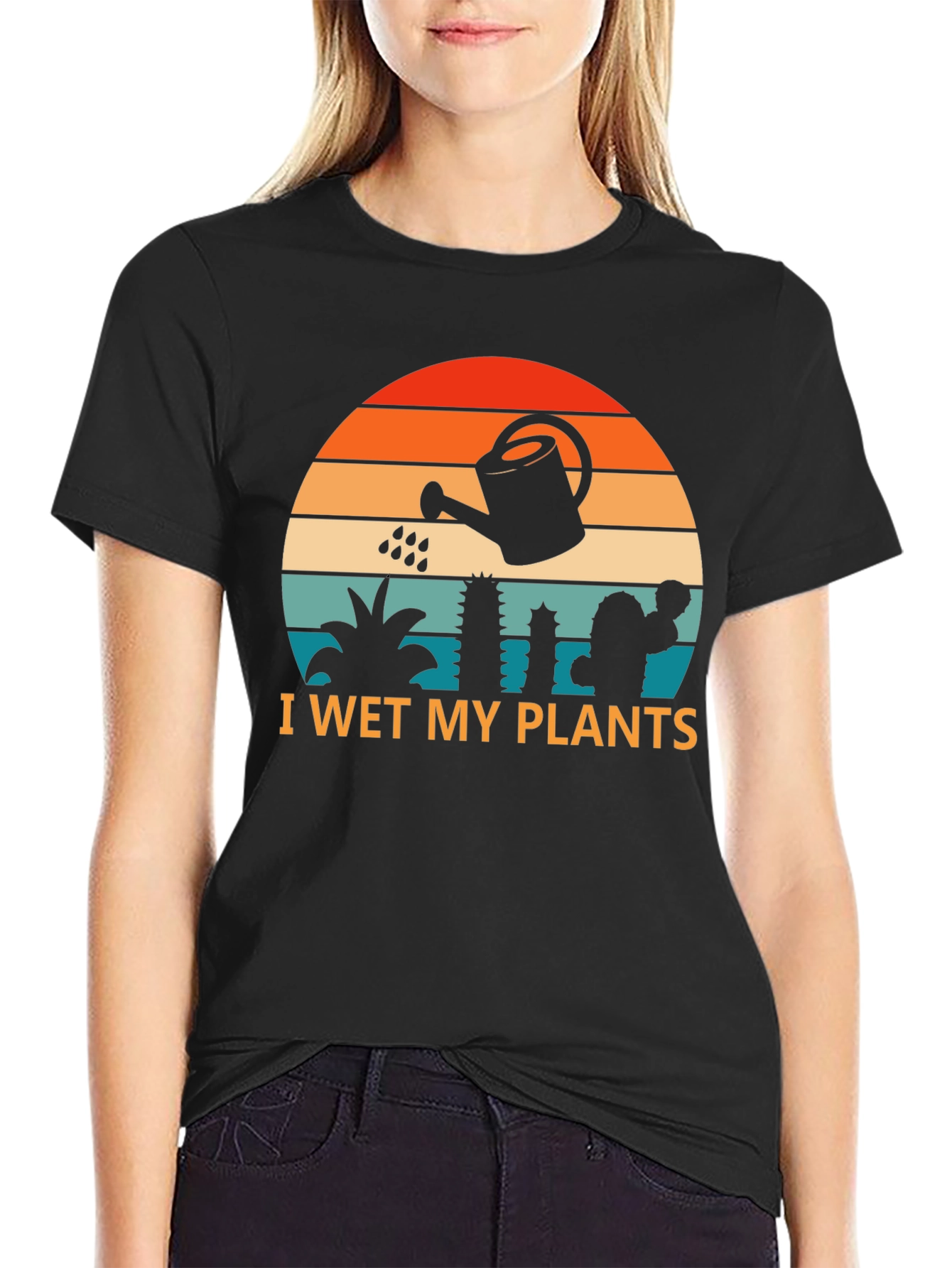 Black I Wet My Plants Graphic T-Shirt view 2