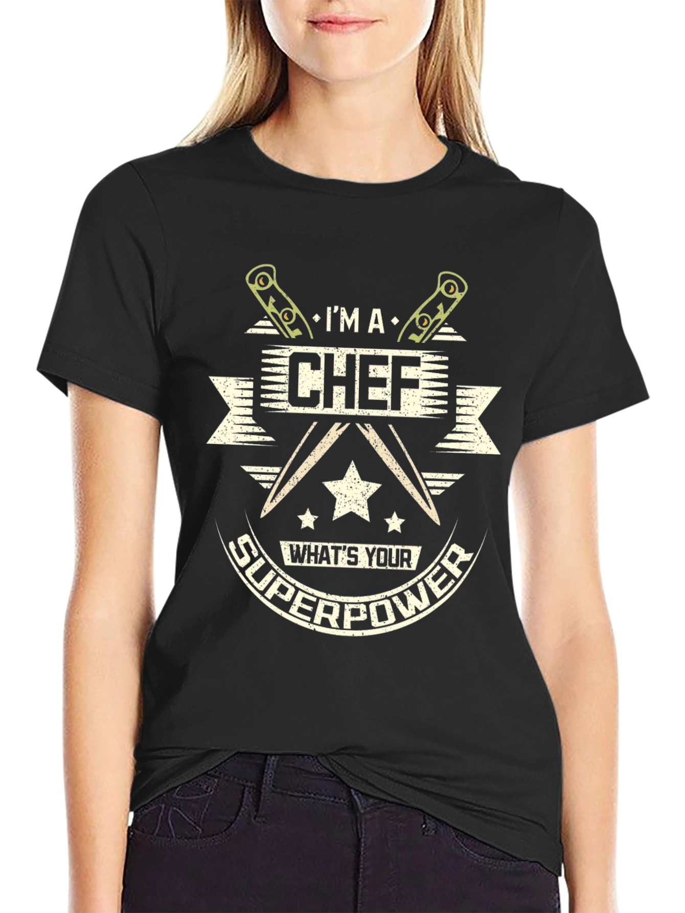 Black I'm A Chef What's Your Superpower T-Shirt view 2