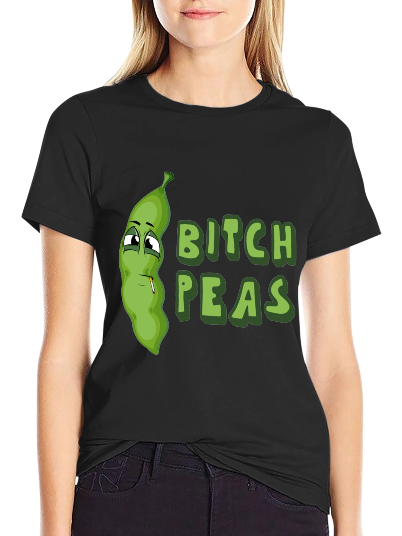 Black Bitch Peas Graphic T-Shirt view 2