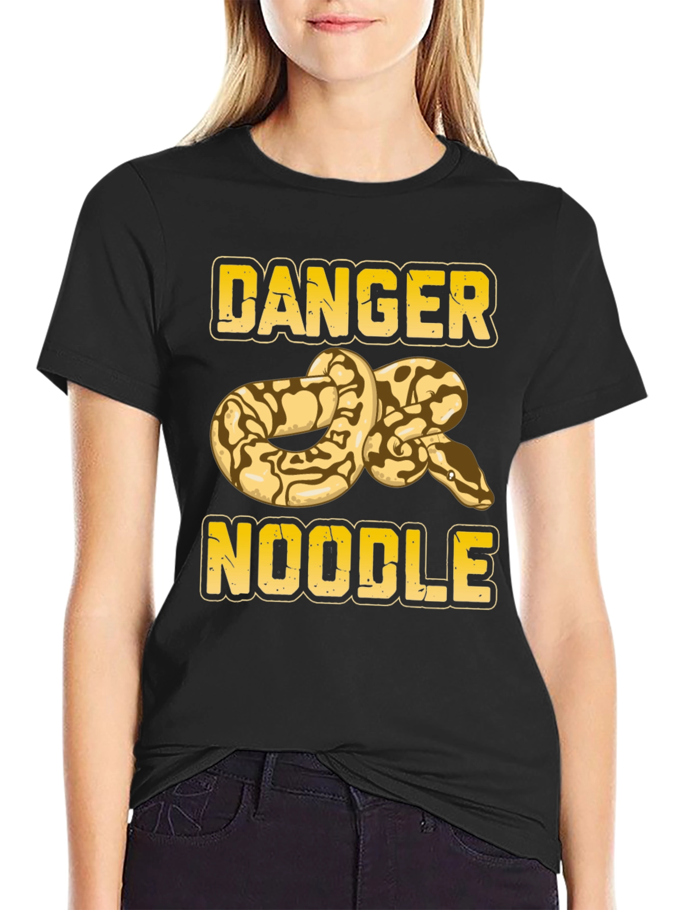 Black Danger Noodle Snake Graphic Tee view 2
