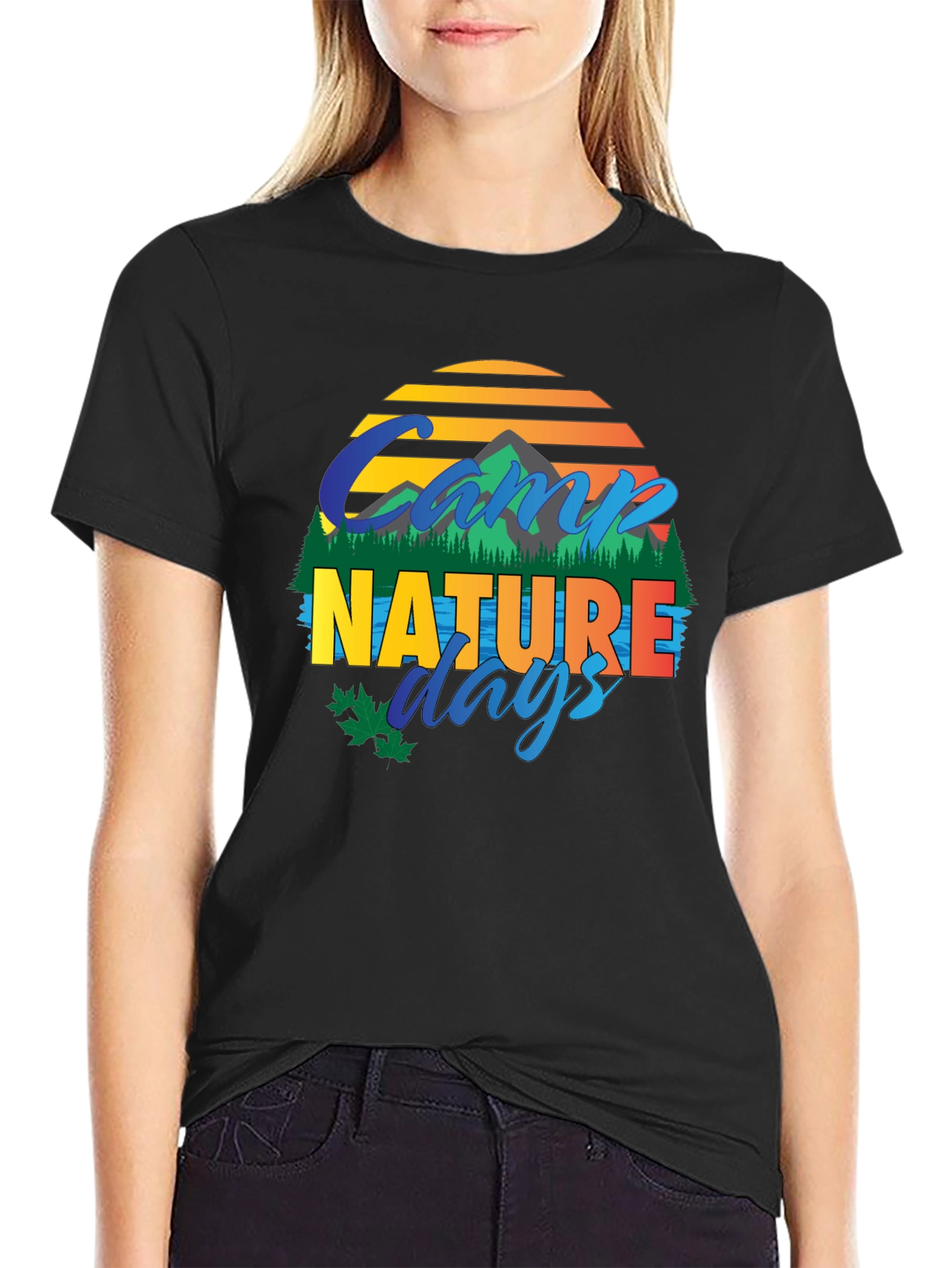 Black Camp Nature Days Graphic T-Shirt view 2
