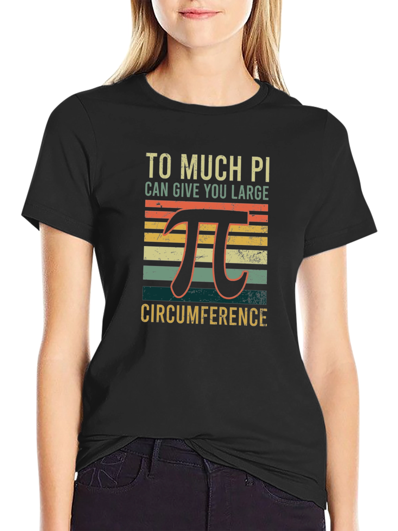 Black Math Humor Pi T-Shirt view 2