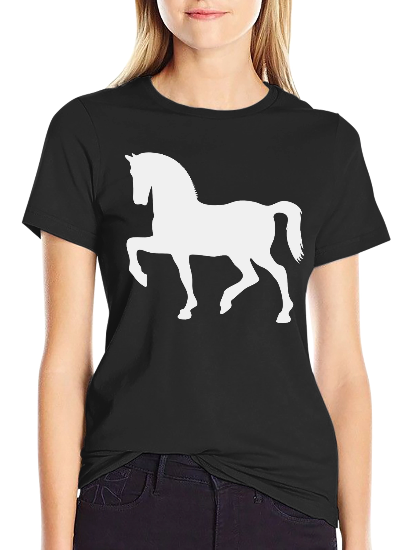Black Horse Silhouette T-Shirt - Black view 2