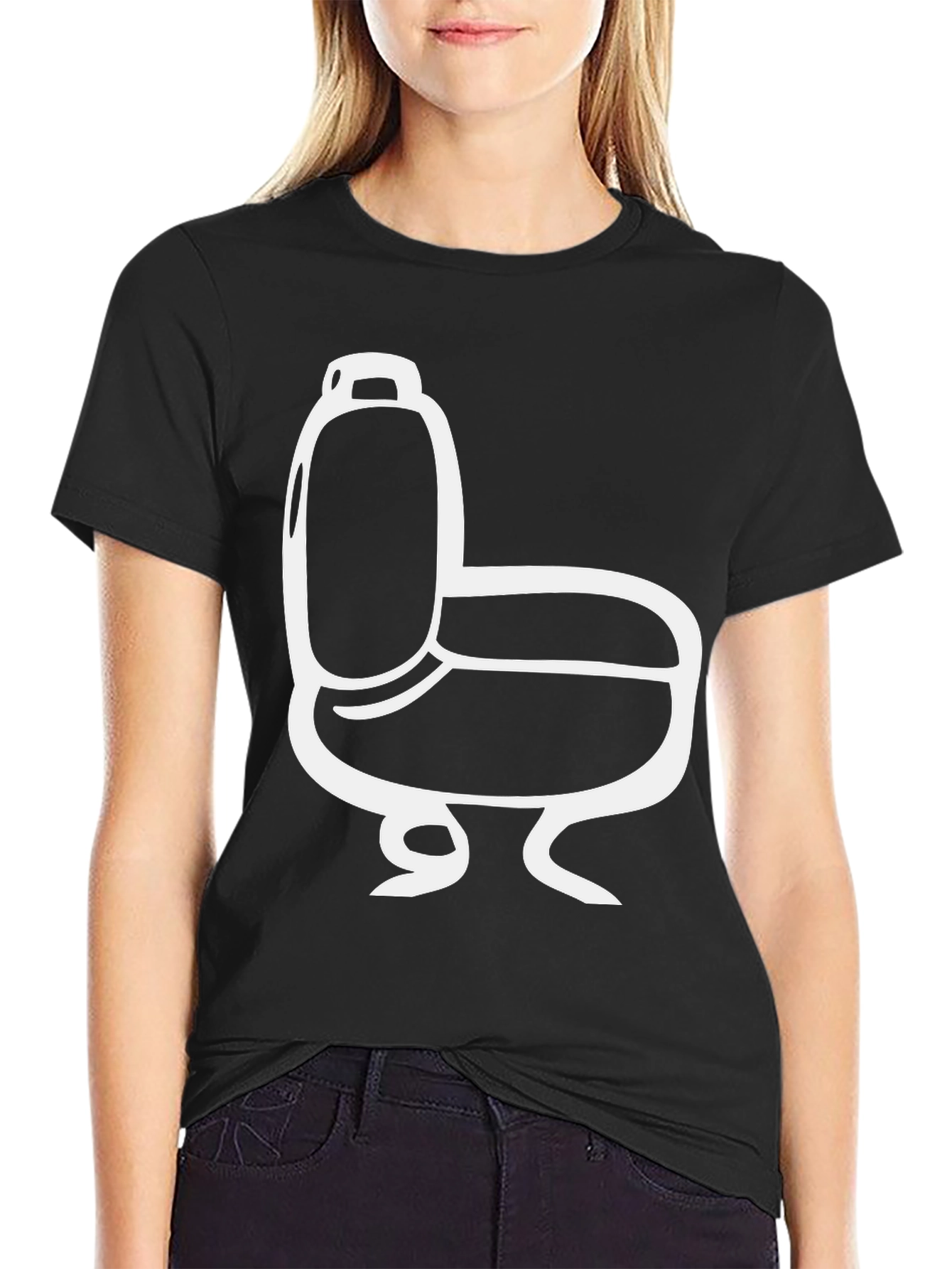 Black Toilet Graphic Tee - Funny Bathroom Humor Shirt view 2