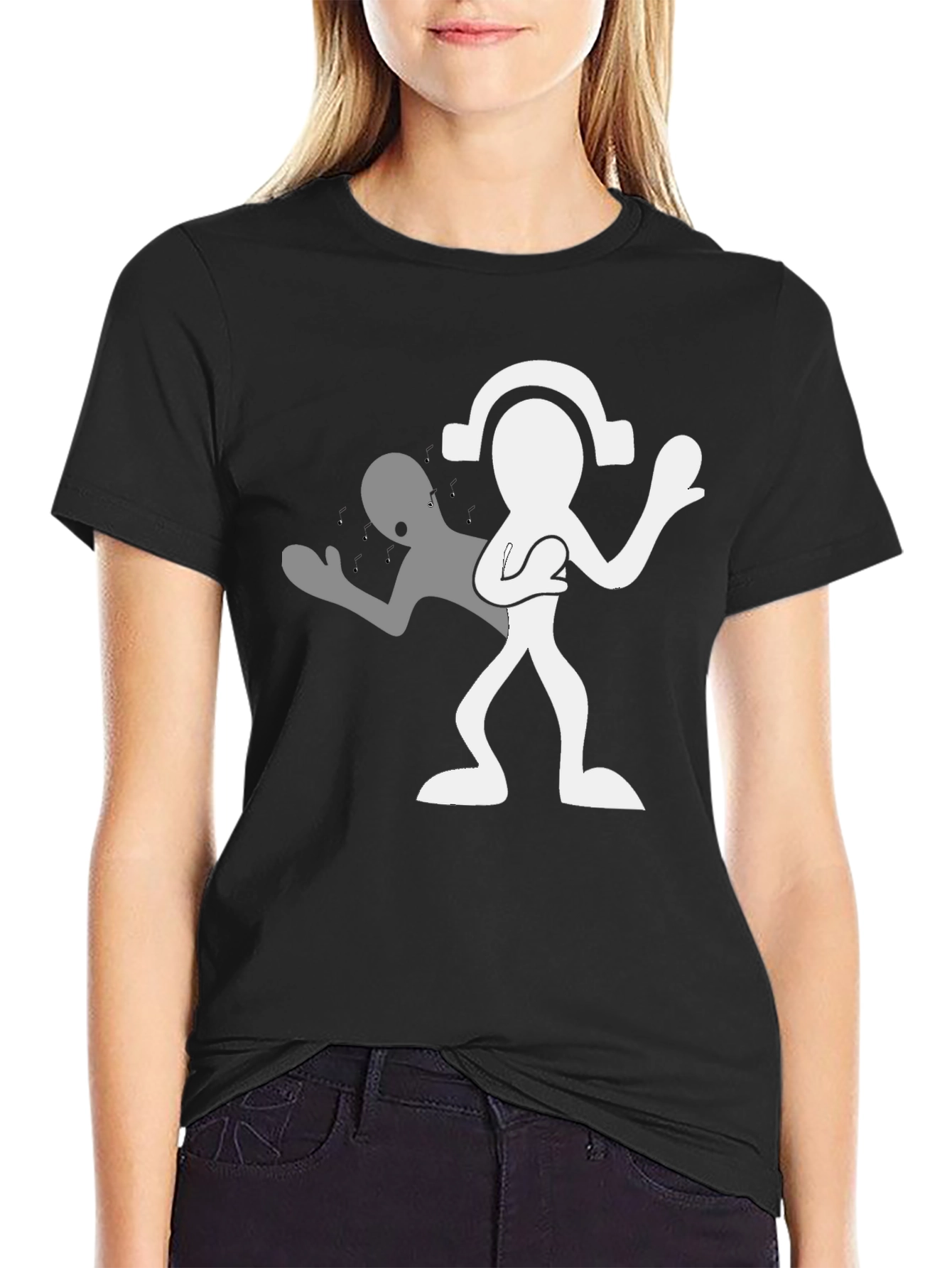 Black Man in Black Tee with Silhouetted Figure view 2