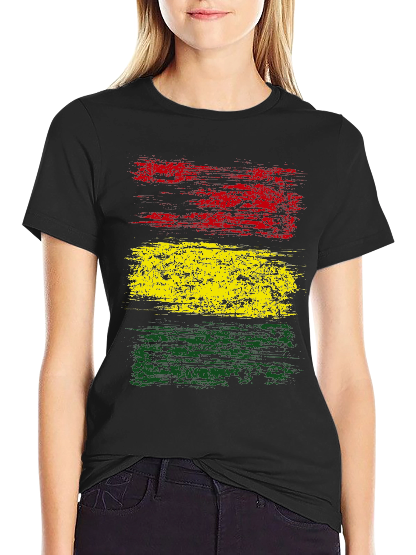 Rasta Flag T-Shirt - Distressed Graphic Tee - 2
